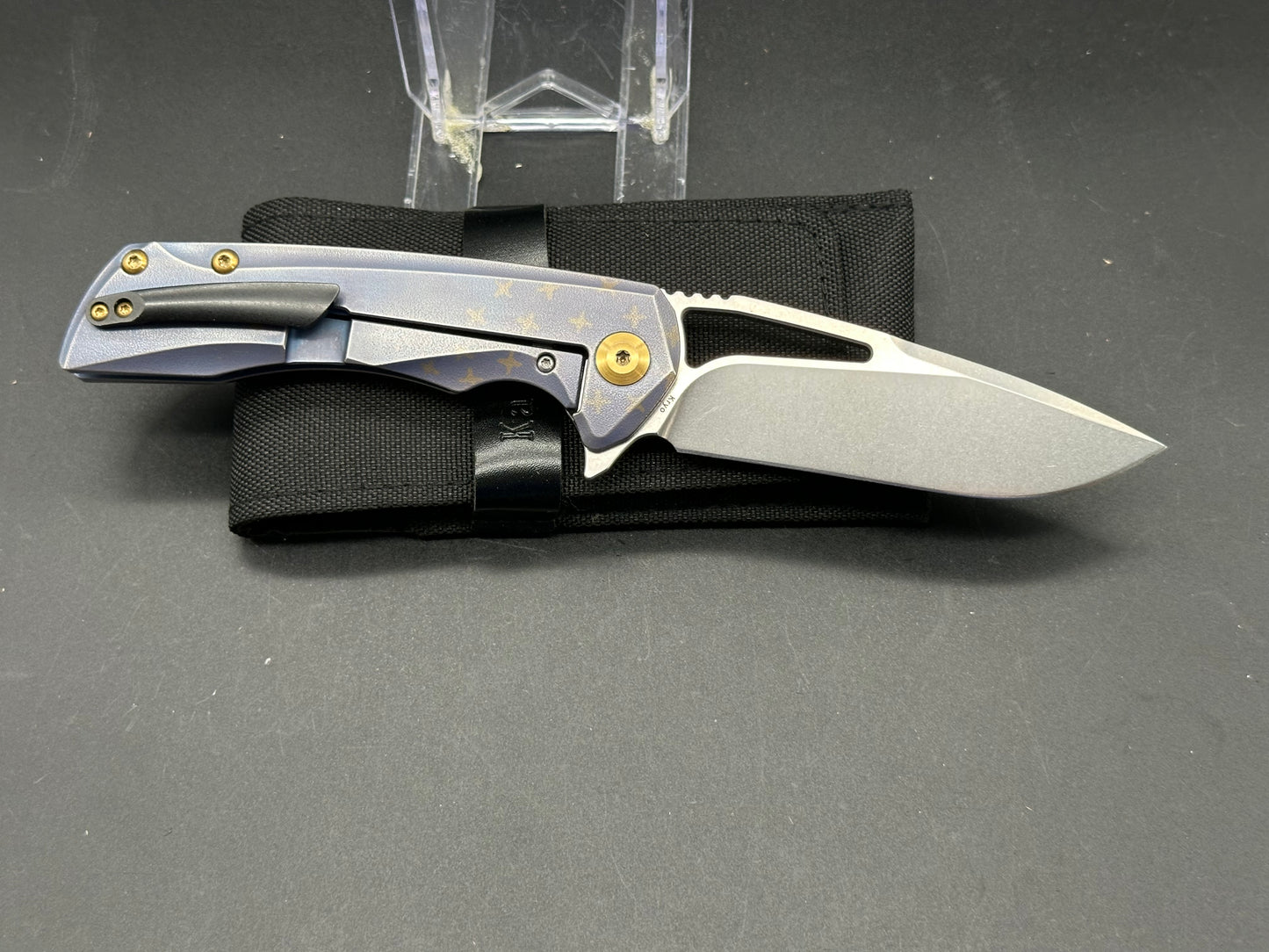 Kansept Knives Kryo Frame Lock Knife Blue Titanium