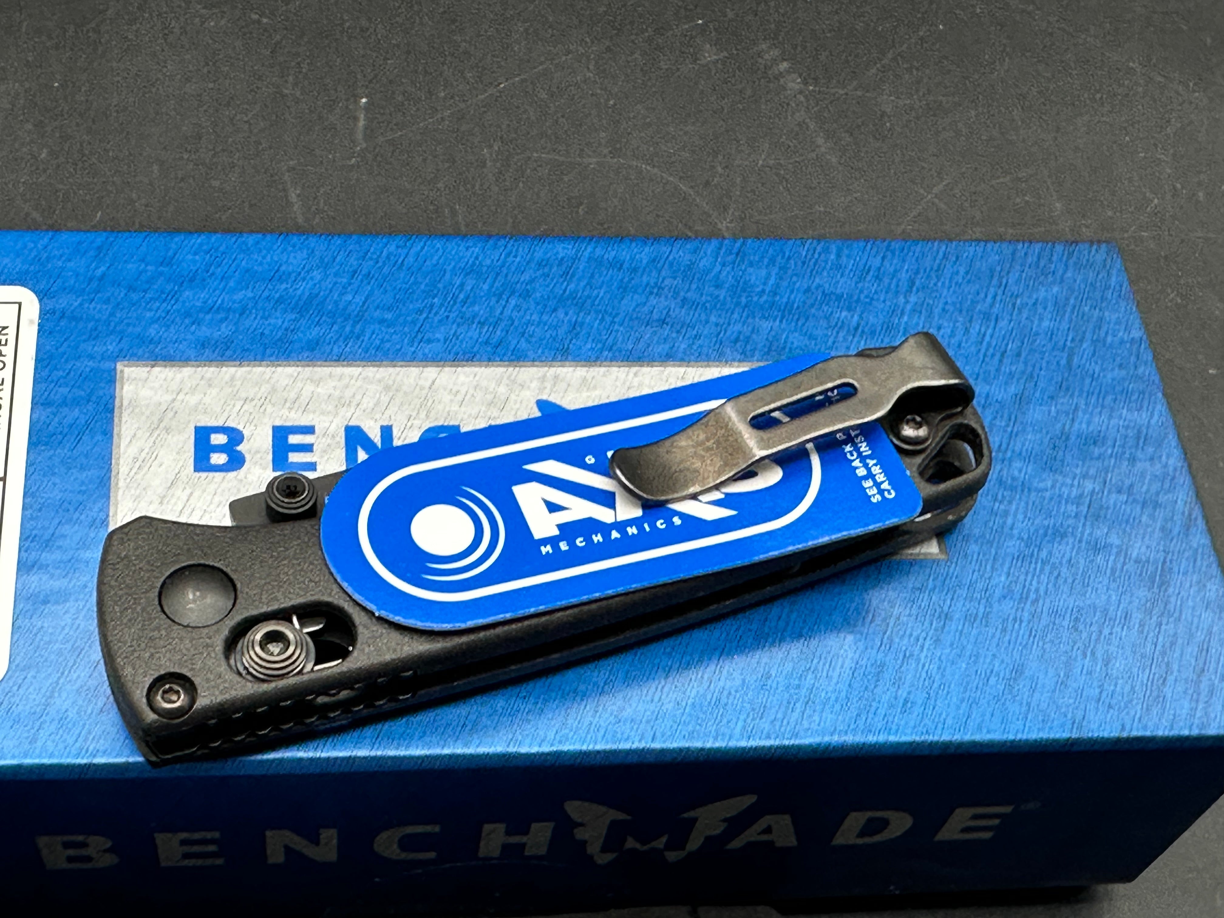 Benchmade Mini Bugout Black CF Elite Handle, 2.8" S30v Blade