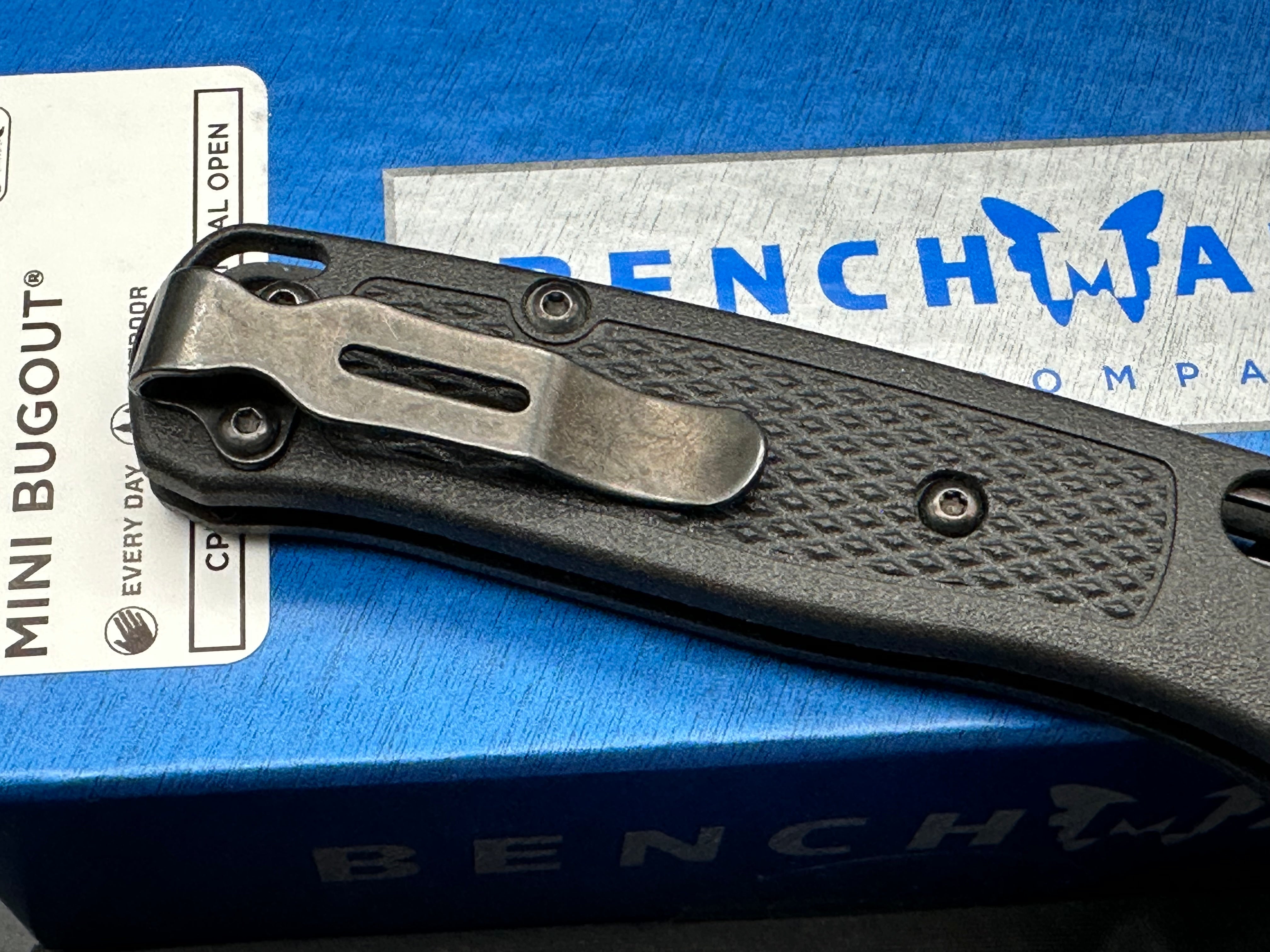 Benchmade Mini Bugout Black CF Elite Handle, 2.8" S30v Blade