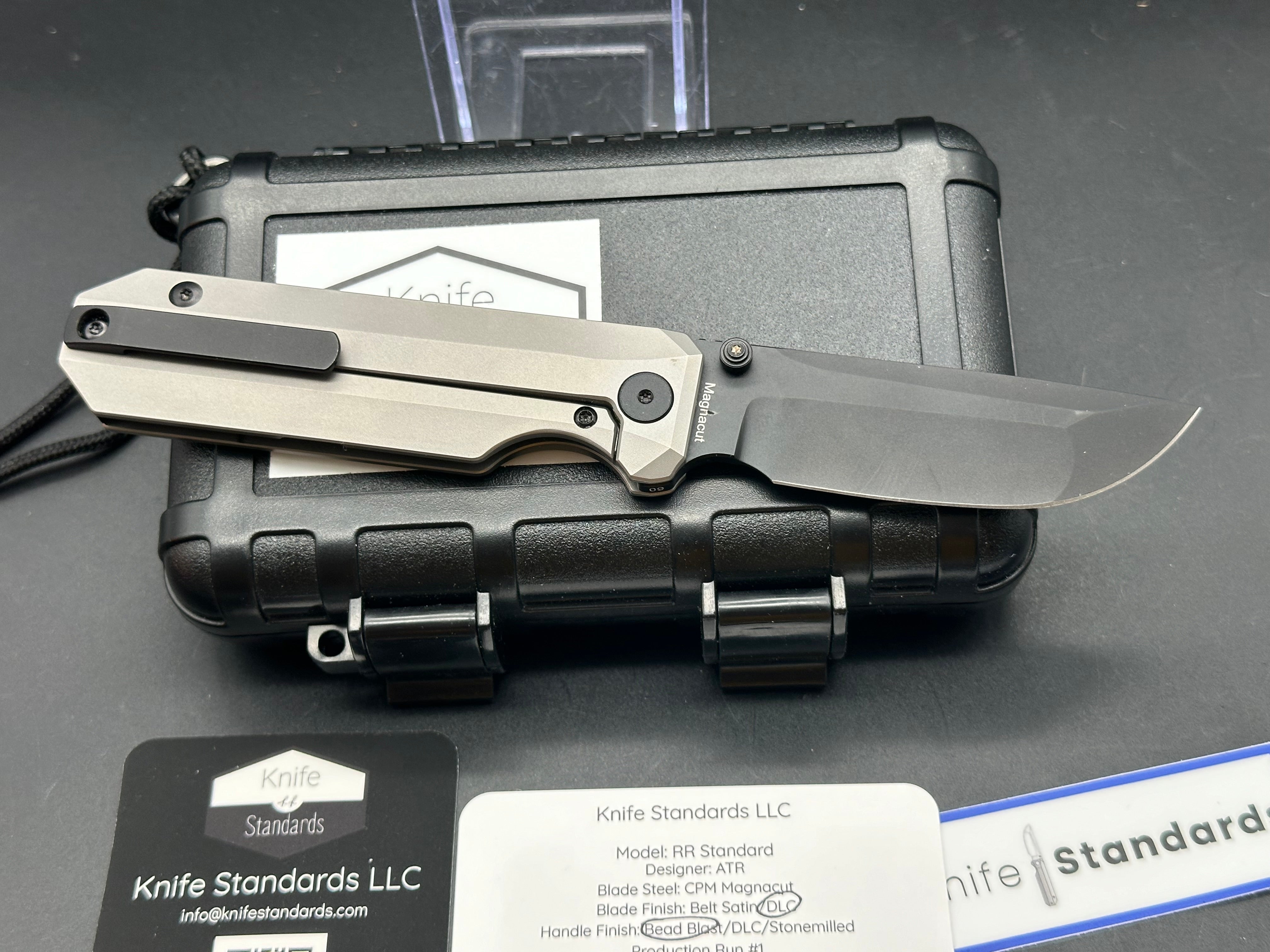 Knife Standards RR Standard beadblast titanium handle w/DLC Magnacut blade