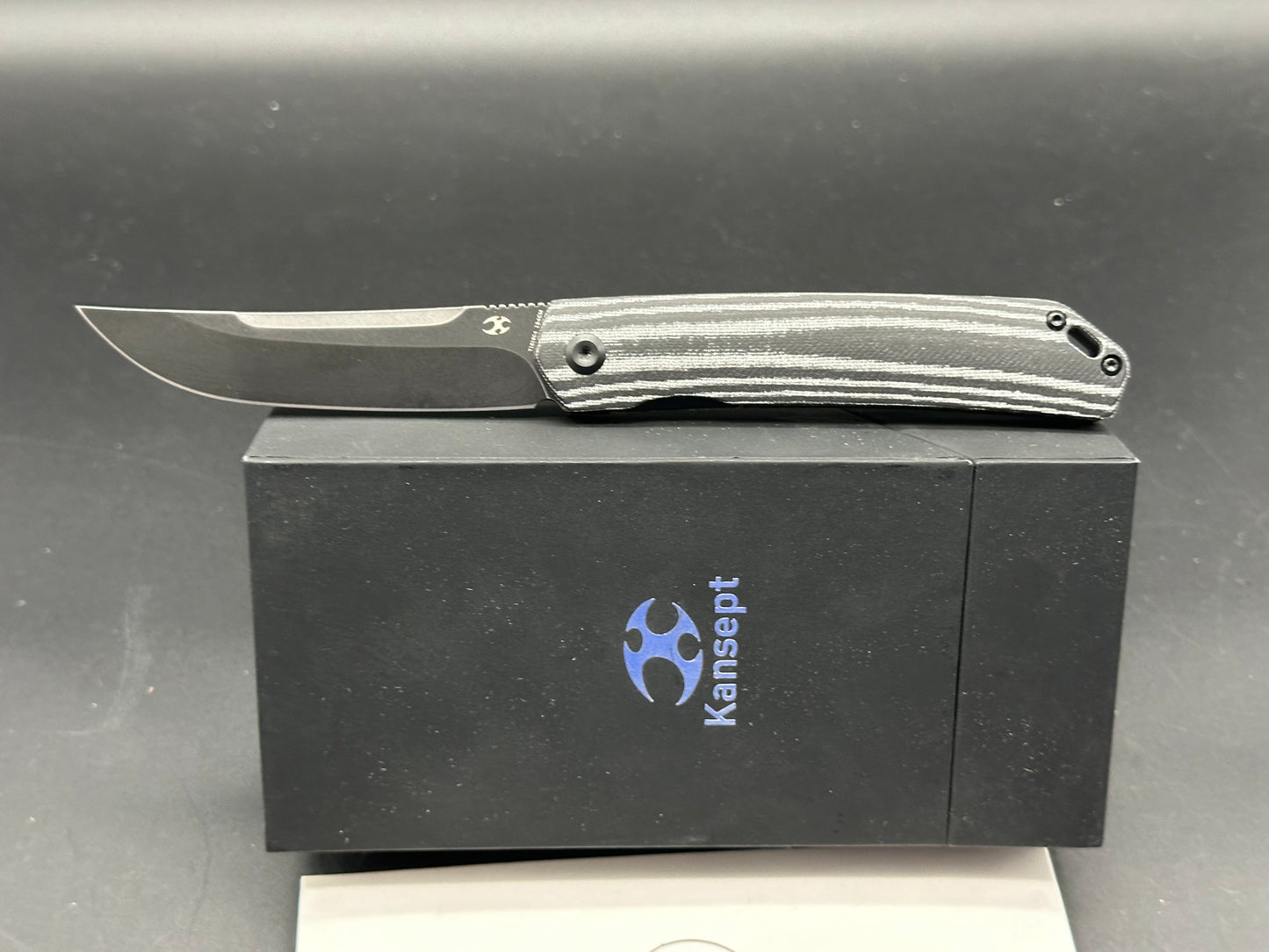 Kansept Knives Hazakura Black/White Micarta (3.5" Black Stonewash)