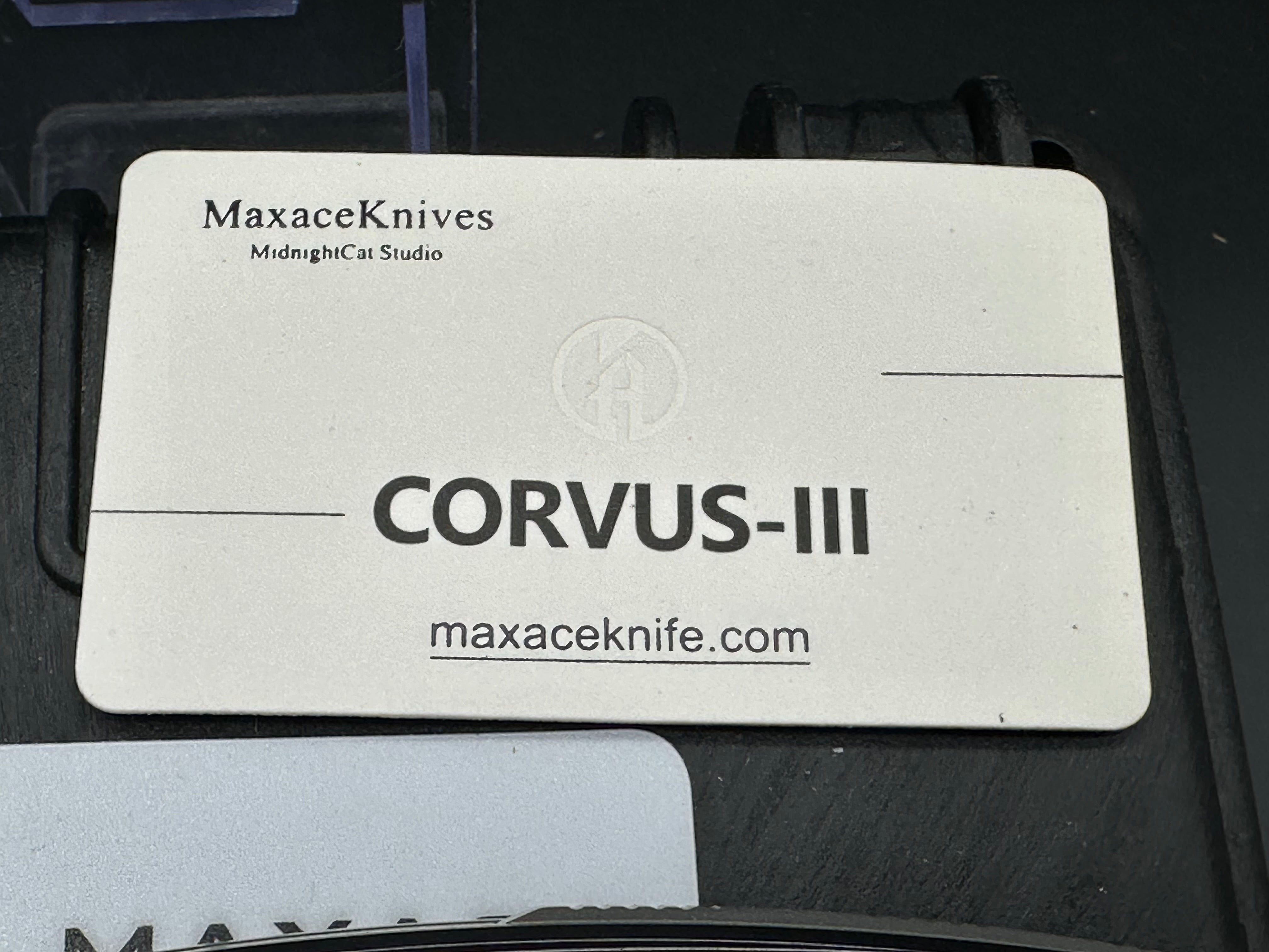 MAXACE CORVUS III FOLDING KNIFE TITANIUM/ZIRCONIUM INLAY HANDLE M390 PLAIN EDGE MC301