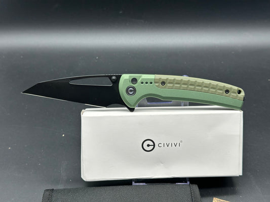 CIVIVI SENTINEL STRIKE FOLDING KNIFE GREEN ALUMINUM/BLACK HANDLE