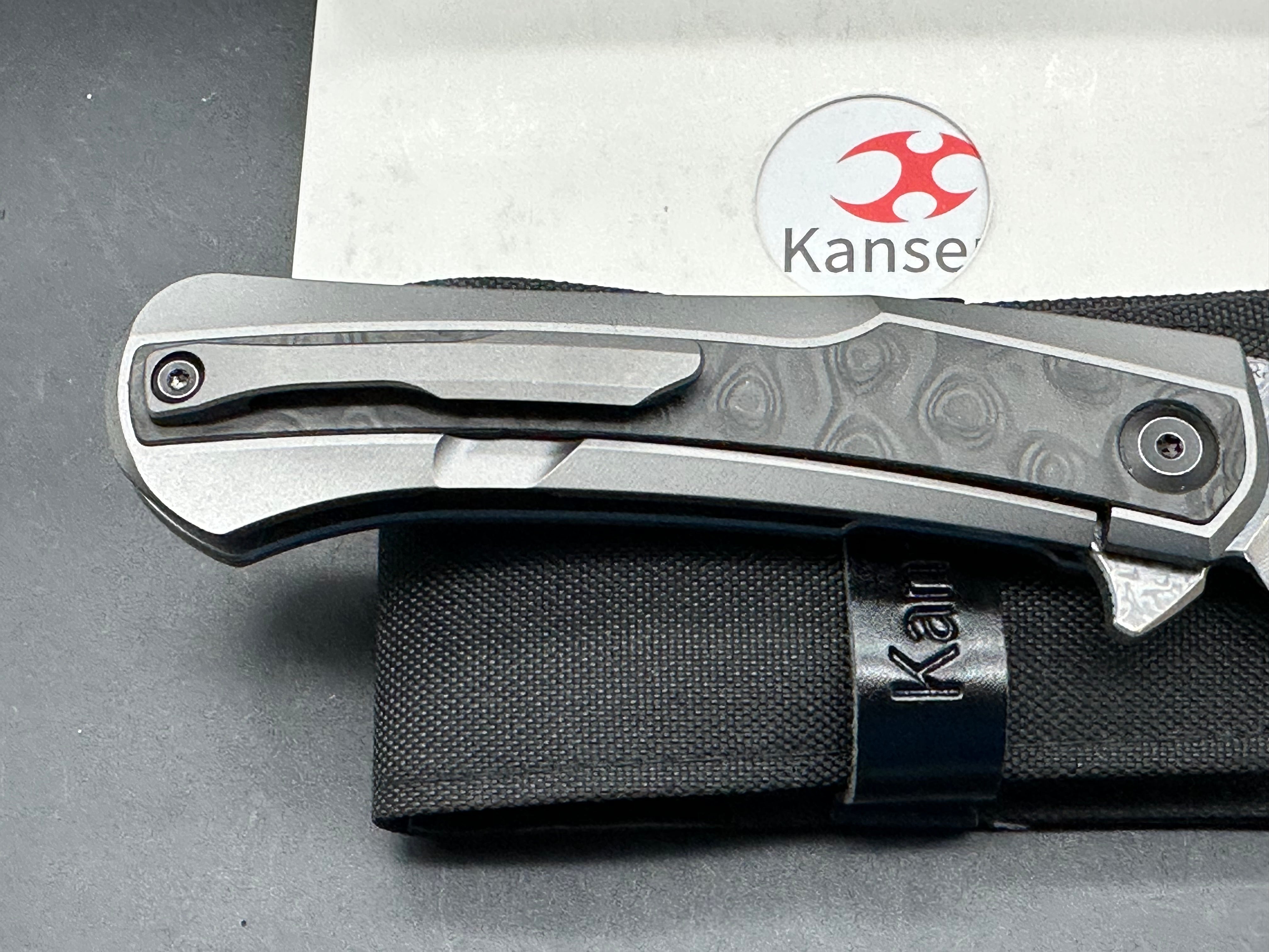 Kansept Kratos titanium handle w Damascus blade