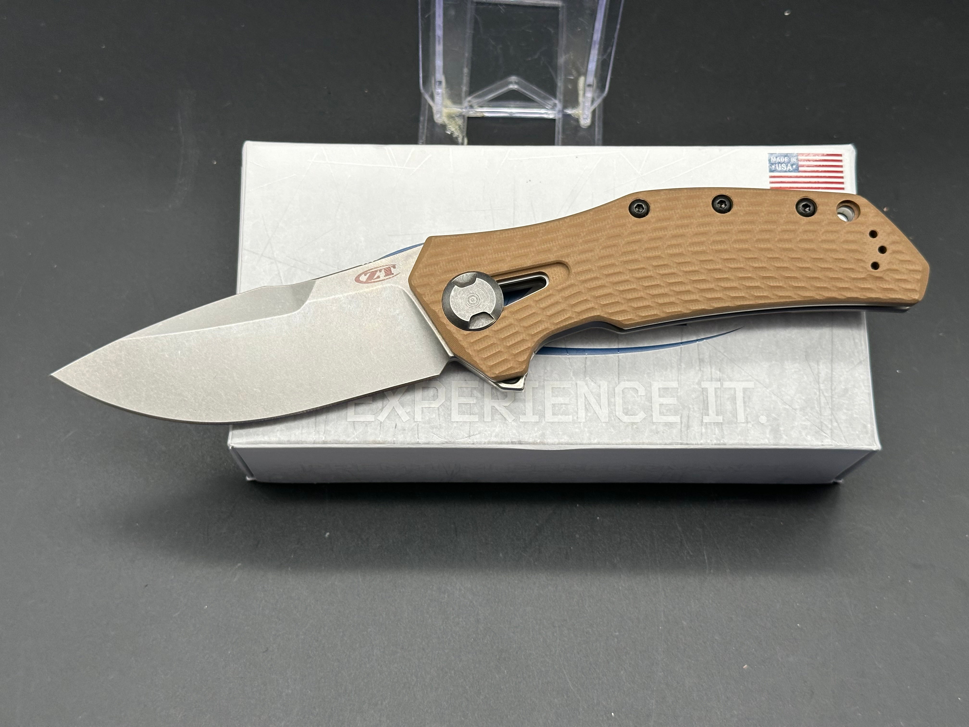 Zero Tolerance 0308 Flipper Knife Coyote G10 (3.75" Stonewash)