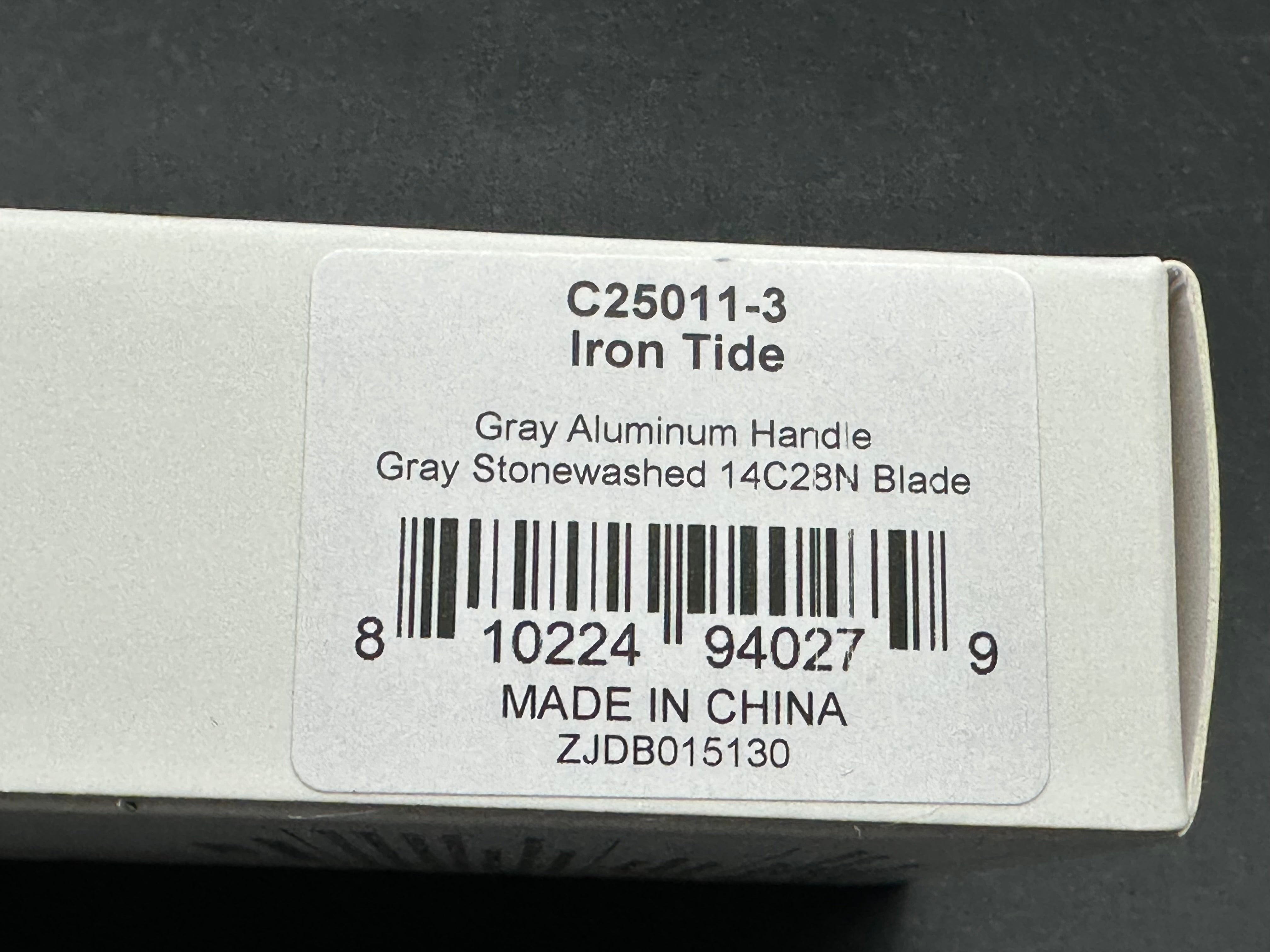 Civivi Iron Tide, 3.24" 14C28N Gray Stonewash Clip Point Blade with Gray Milled Aluminum Scales