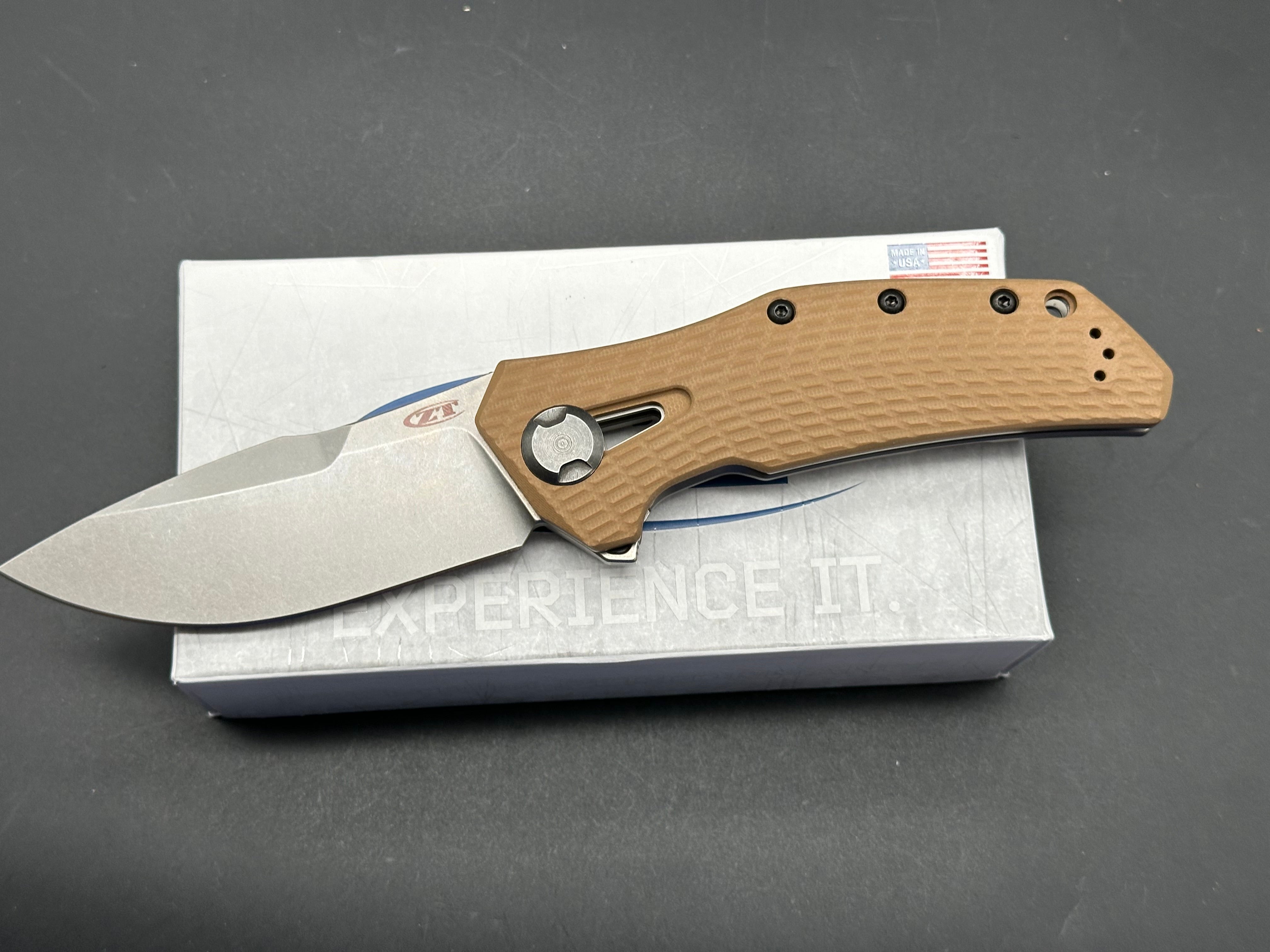 Zero Tolerance 0308 Flipper Knife Coyote G10 (3.75" Stonewash)