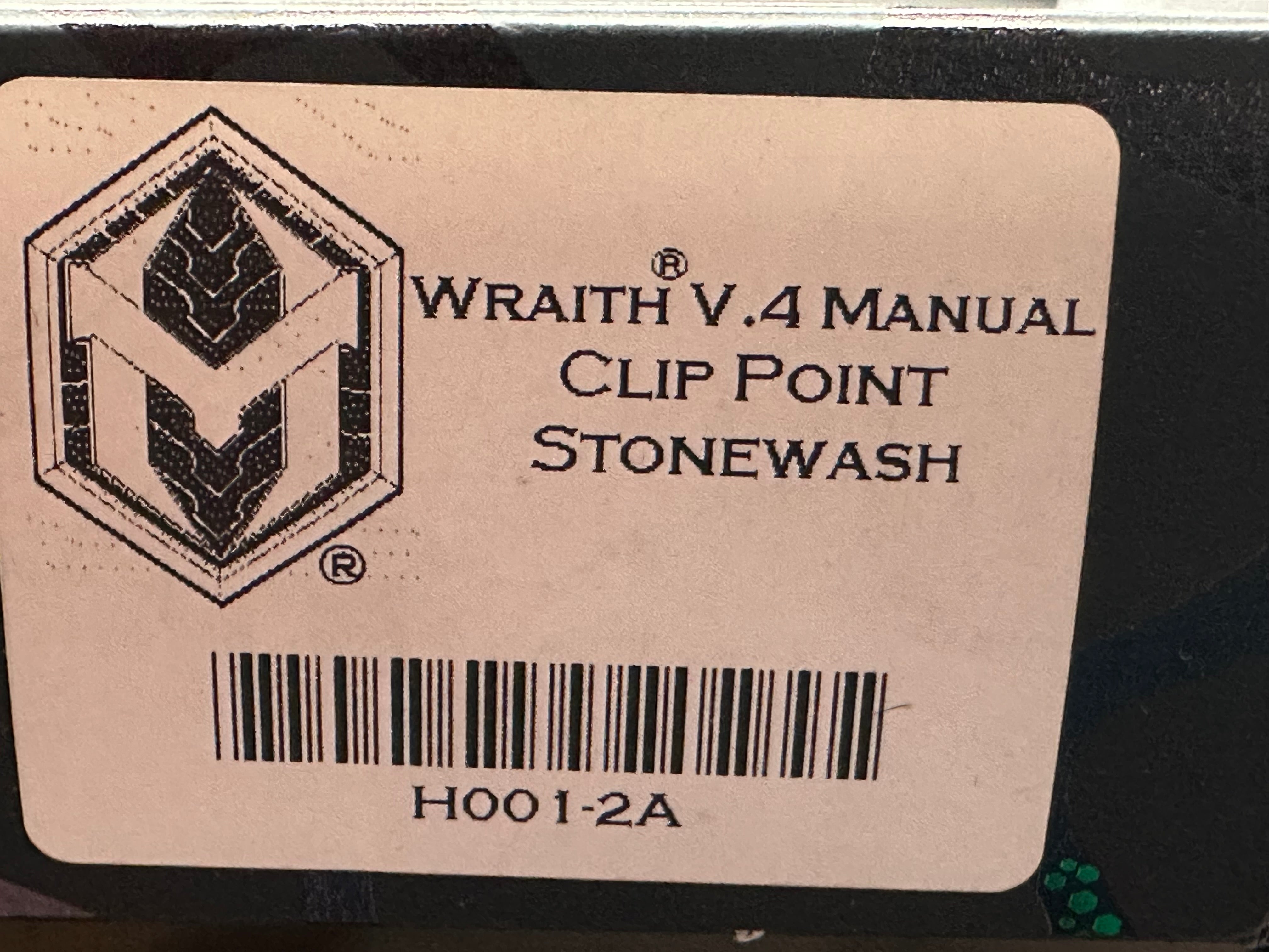 Heretic Wraith V4 Manual, 3.625" MagnaCut Stonewash Blade with Black 6061 Anodized Aluminum Scales
