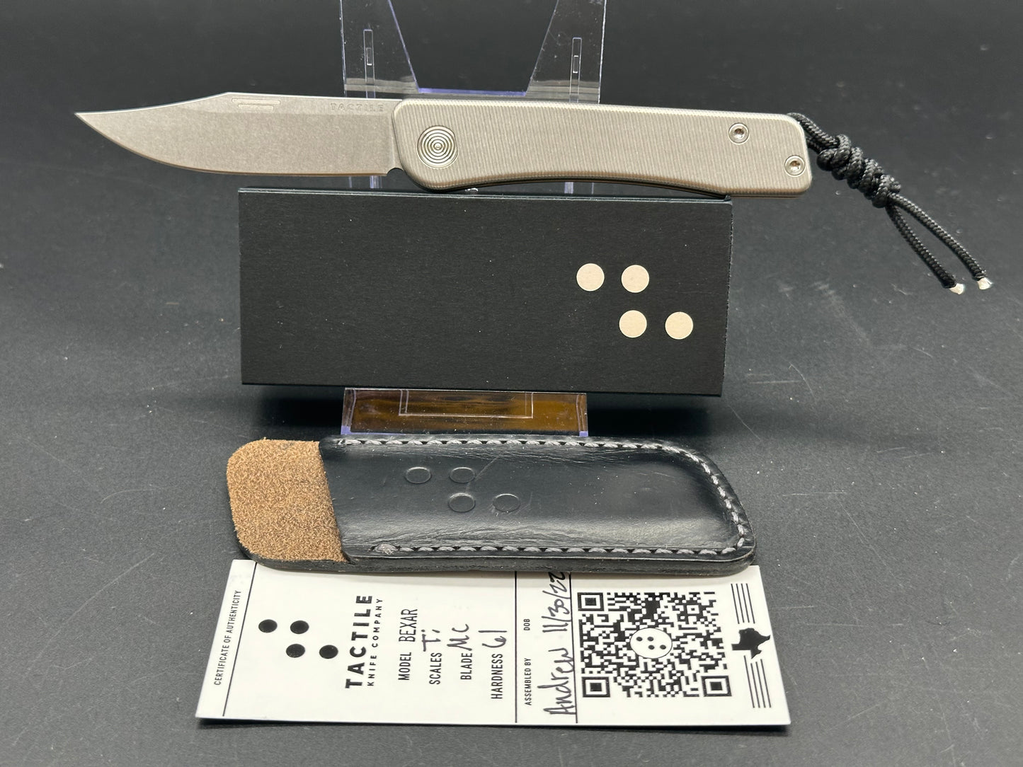 Tactile Knife Co. Bexar Slip Joint Knife Titanium (2.8" Stonewash MagnaCut)