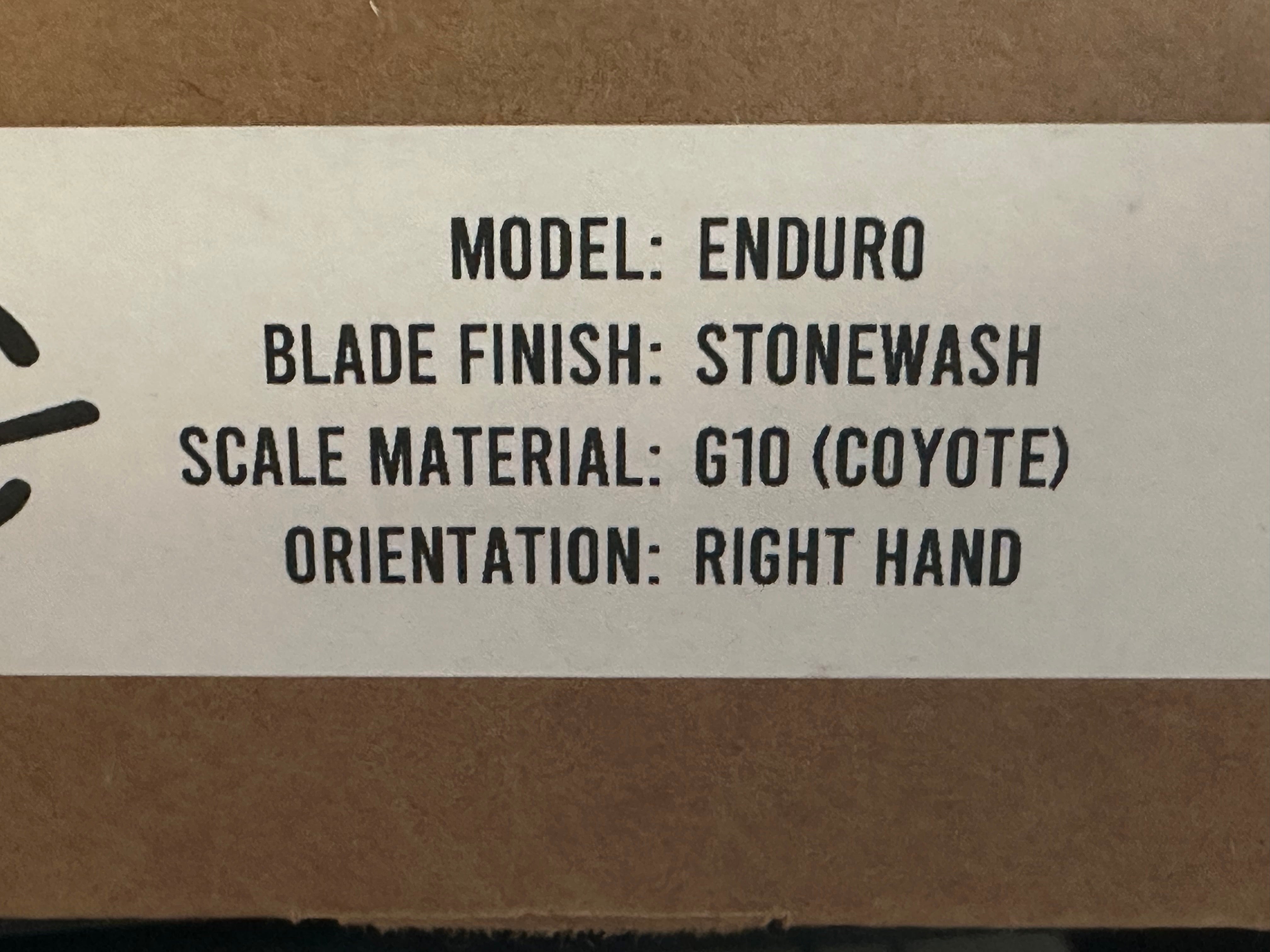 Schwarz Enduro, 3.3" MagnaCut Stonewash Drop Point Blade with Coyote G10 Scales