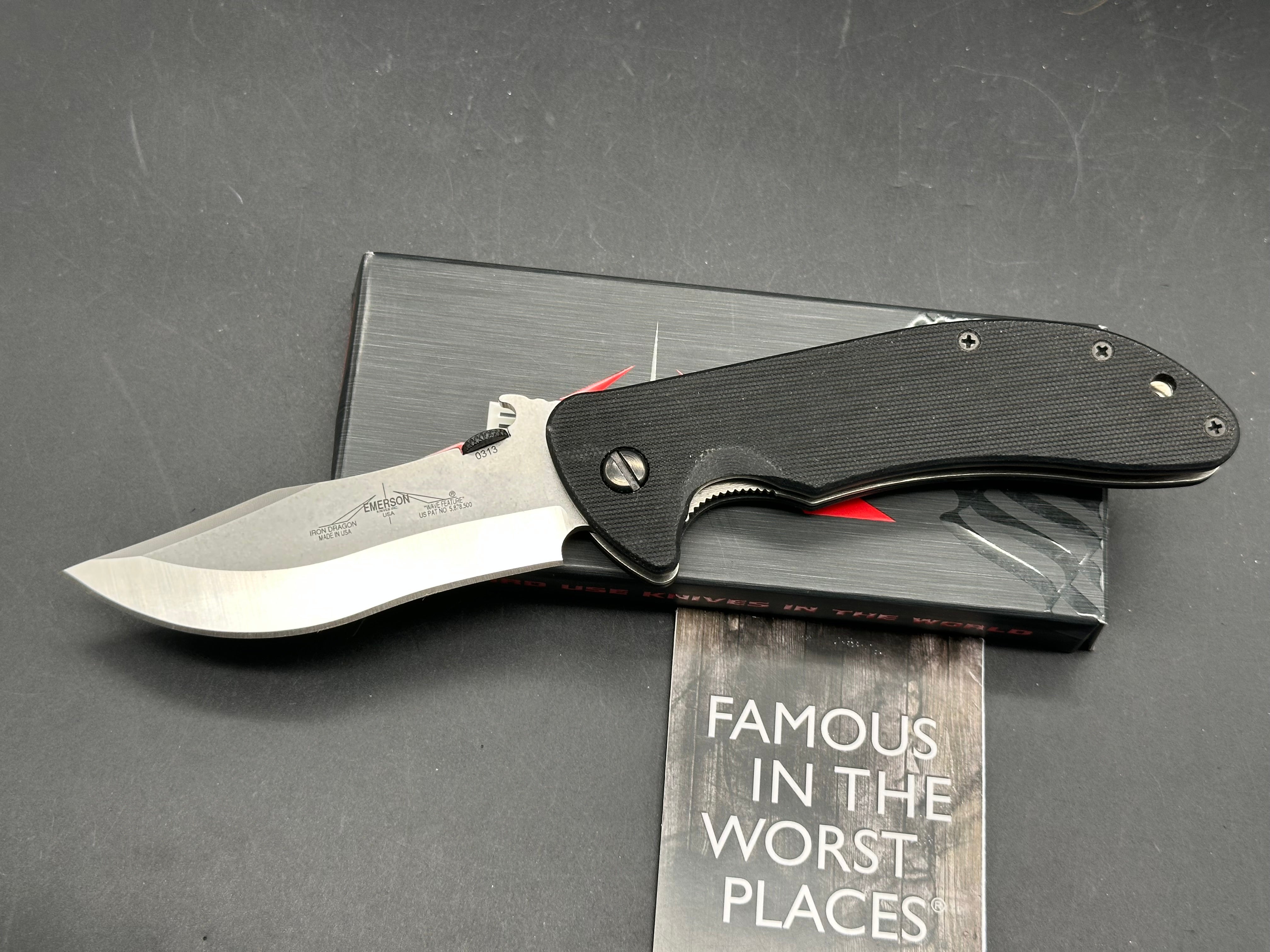 Emerson Iron Dragon liner lock black G10 154CM