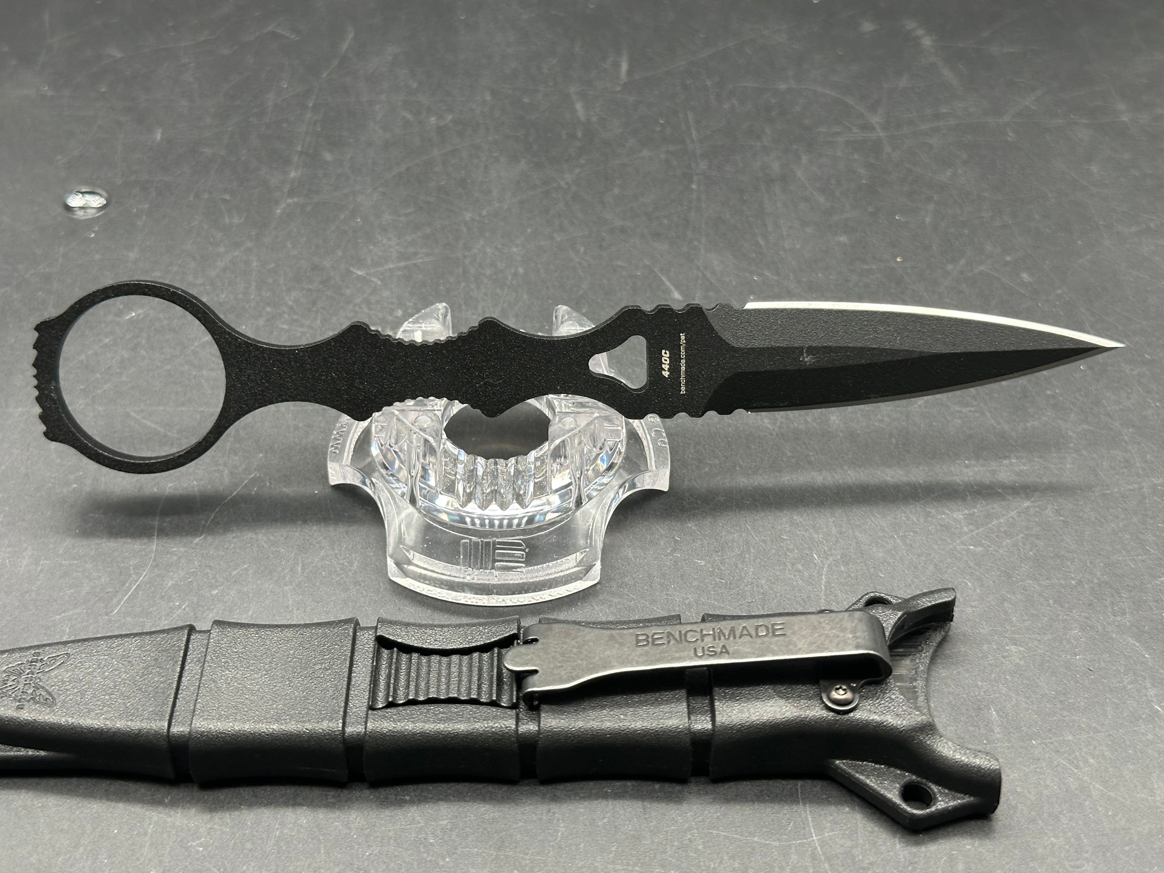 Benchmade SOCP 176BK Fixed Blade -Black Finished (3.22" DE) 440 Stainless Steel Blade