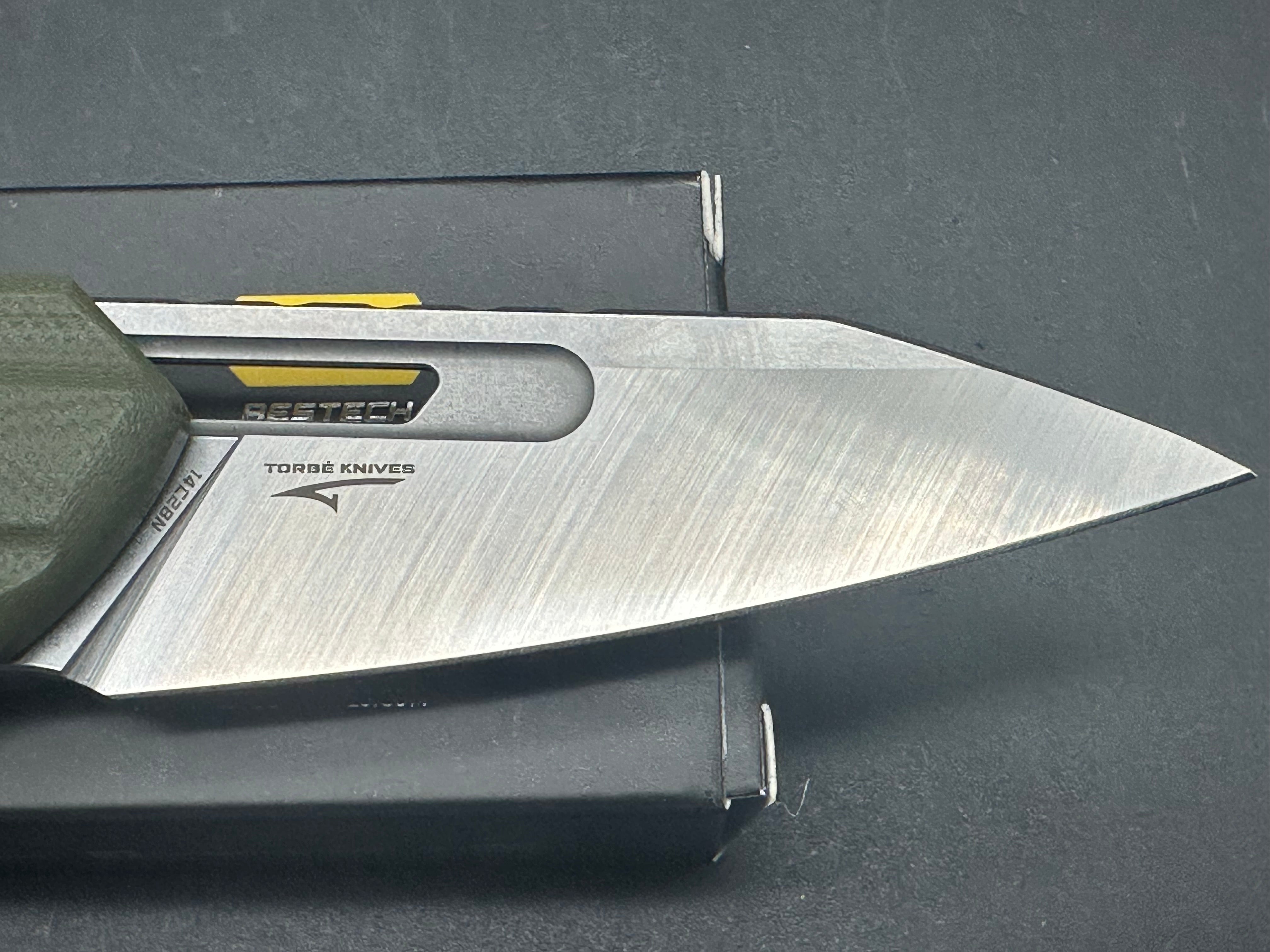 BESTECH TODDLER OD GREEN G10 HANDLE 14C28N PLAIN EDGE