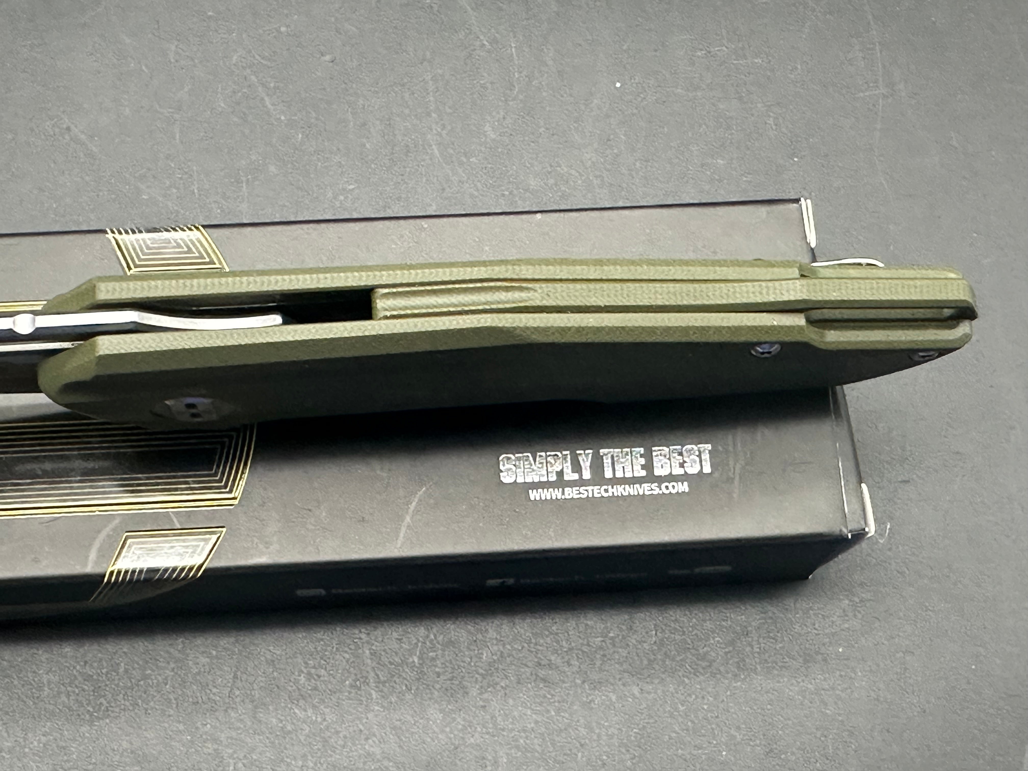 BESTECH TODDLER OD GREEN G10 HANDLE 14C28N PLAIN EDGE