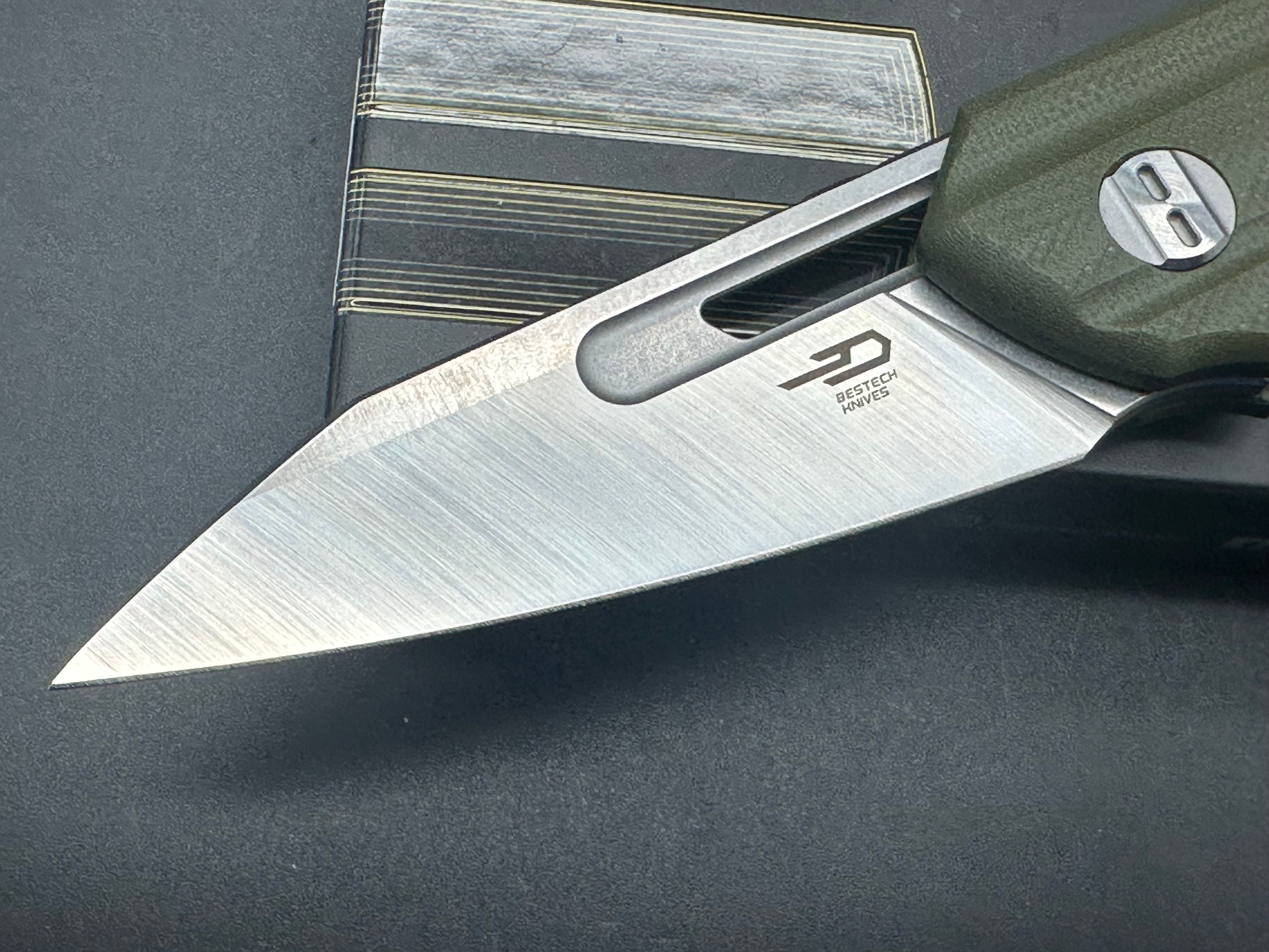 BESTECH TODDLER OD GREEN G10 HANDLE 14C28N PLAIN EDGE