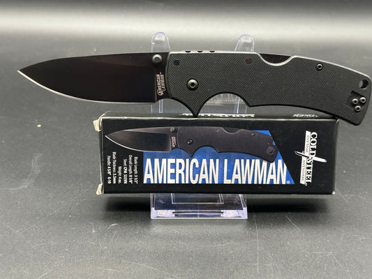 Cold Steel American Lawman Knife Black G-10 (3.5" Black CPM-S35VN)