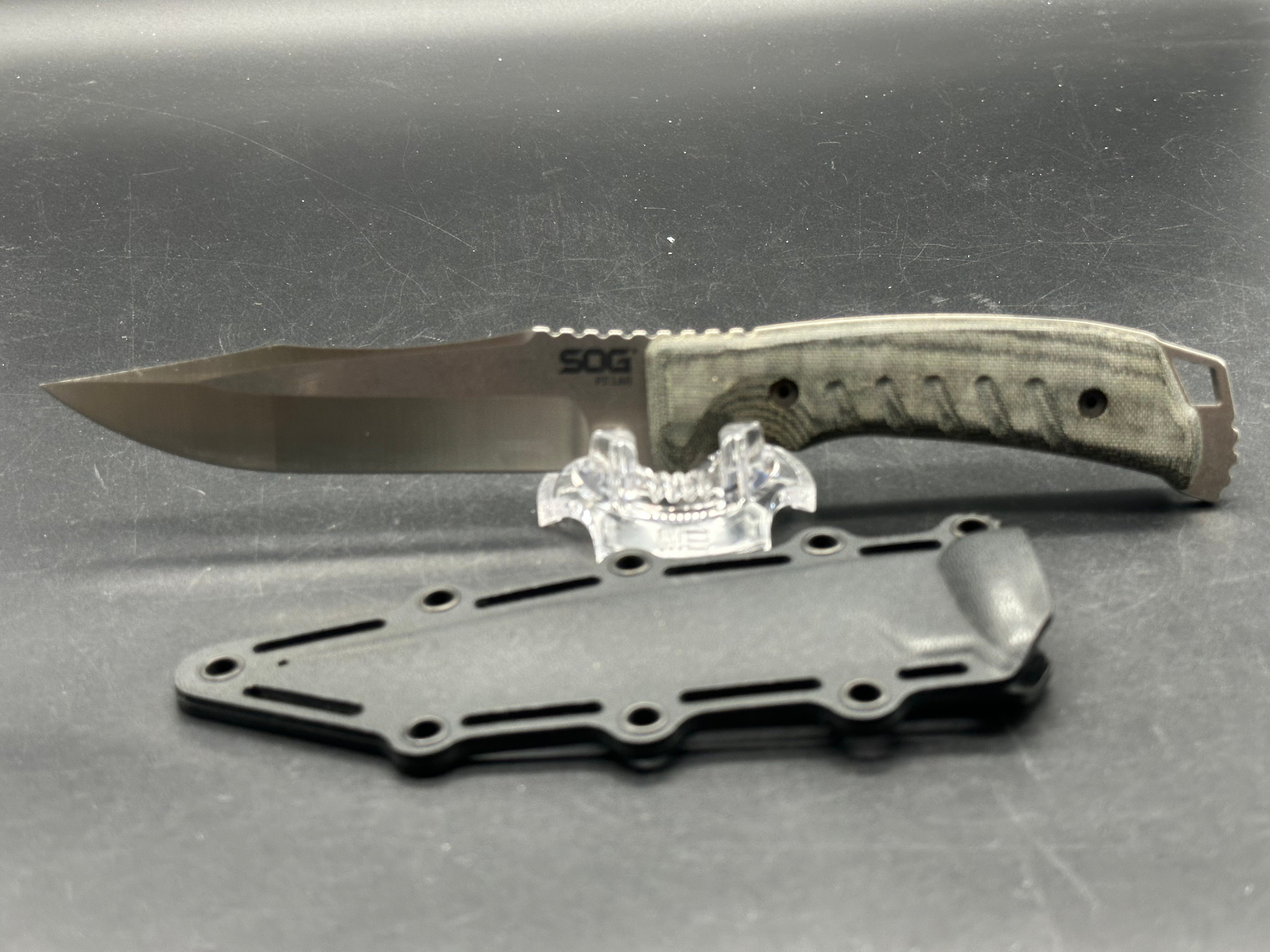 SOG Pillar OD Green Canvas Micarta (5" Satin DP) CPM-S35VN Blade, No Tek-Lok