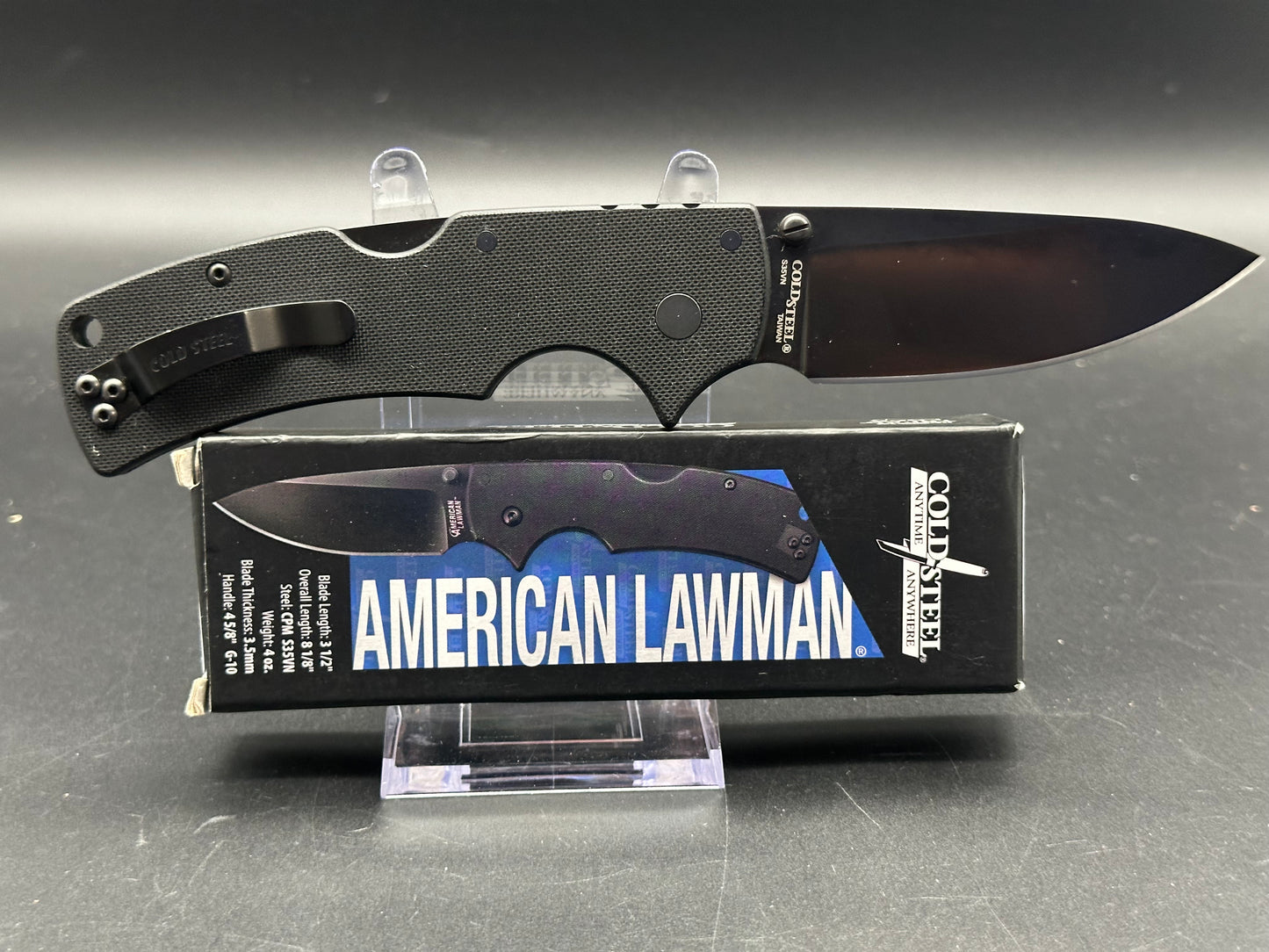 Cold Steel American Lawman Knife Black G-10 (3.5" Black CPM-S35VN)