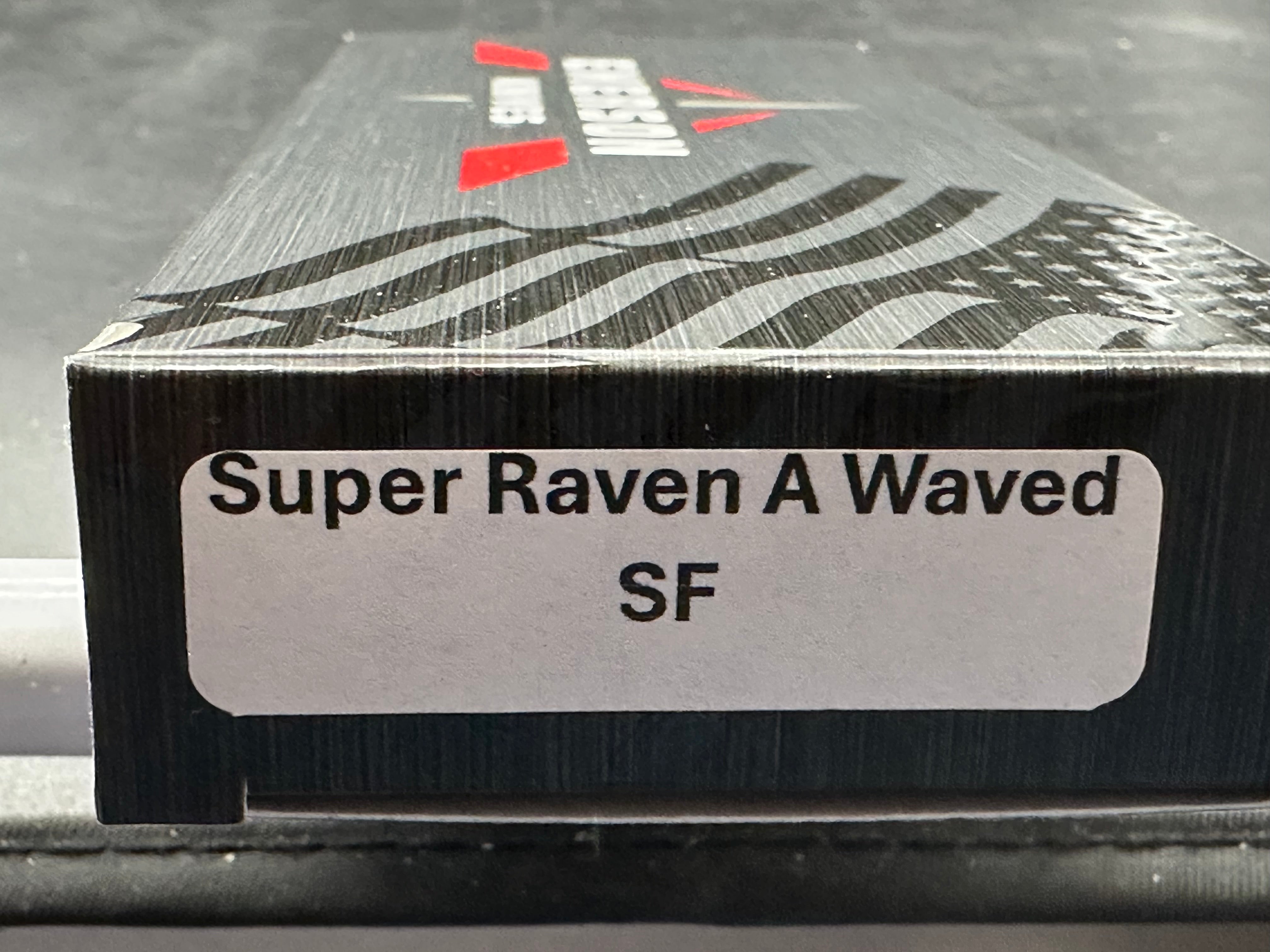 Emerson Waved Super Raven A black G10 handle / 154CM