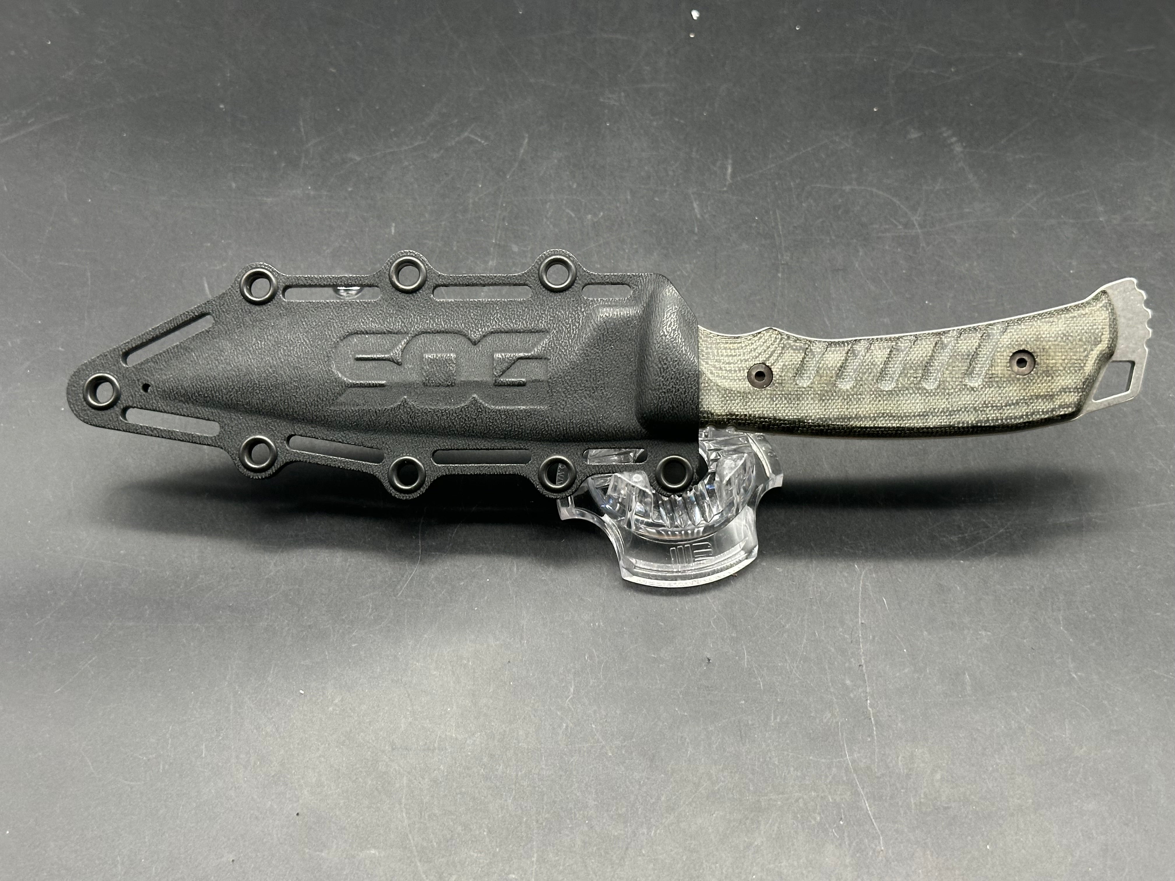 SOG Pillar OD Green Canvas Micarta (5" Satin DP) CPM-S35VN Blade, No Tek-Lok