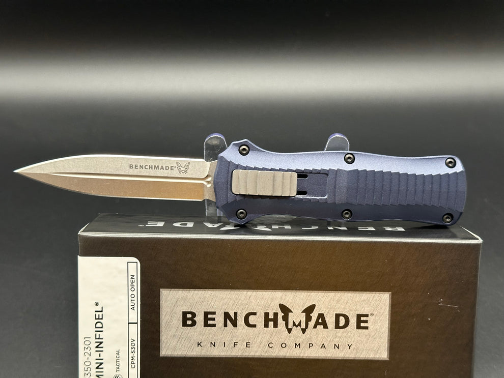 Benchmade Limited Edition Mini Infidel OTF Knife Crater Blue (3.1" SW