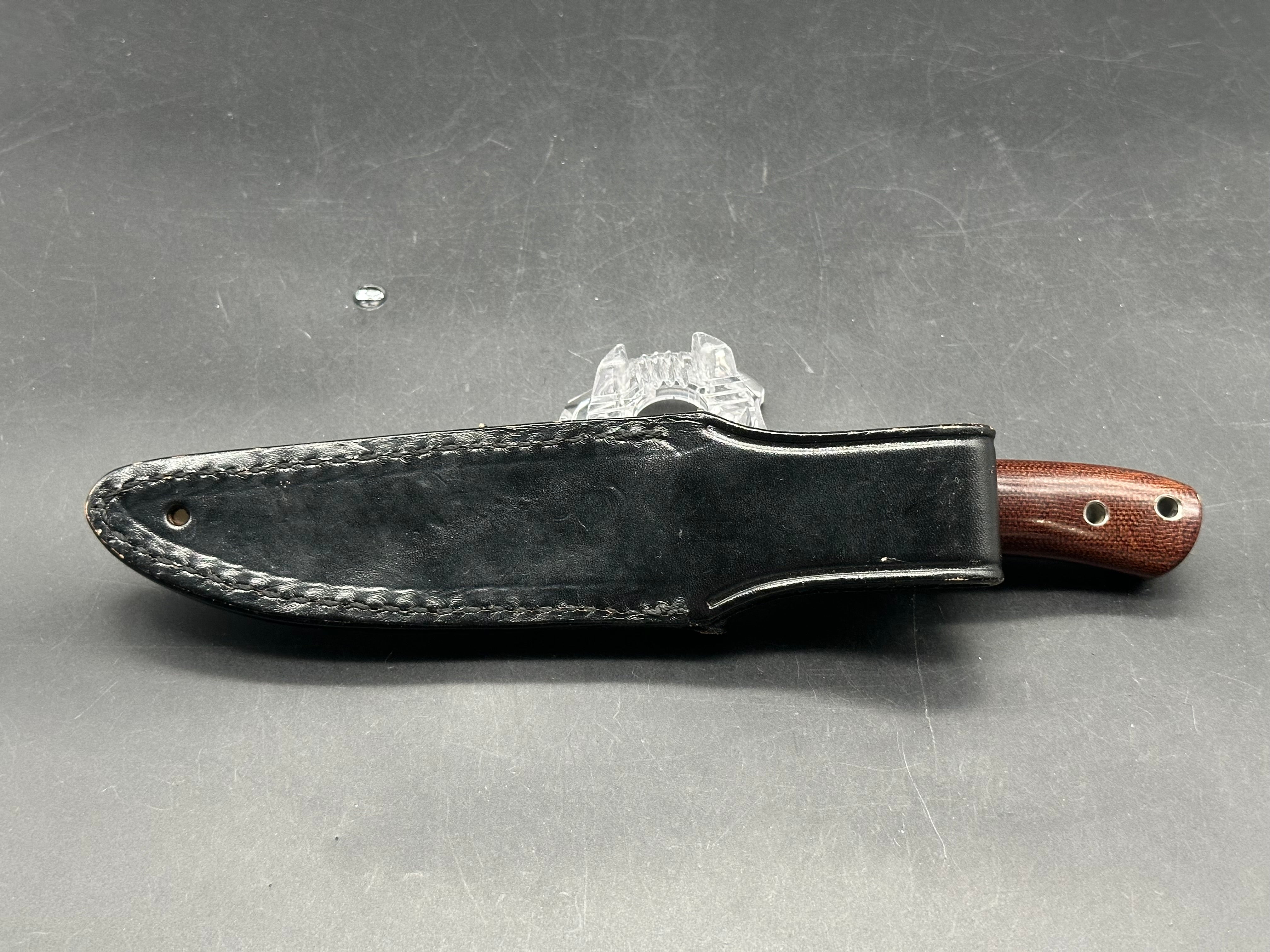 Al Mar Shiva - Early Seki Japan made variant with Al Mar chop but no “Japan” stamp. Nickel steel  guard and brown Micarta scales