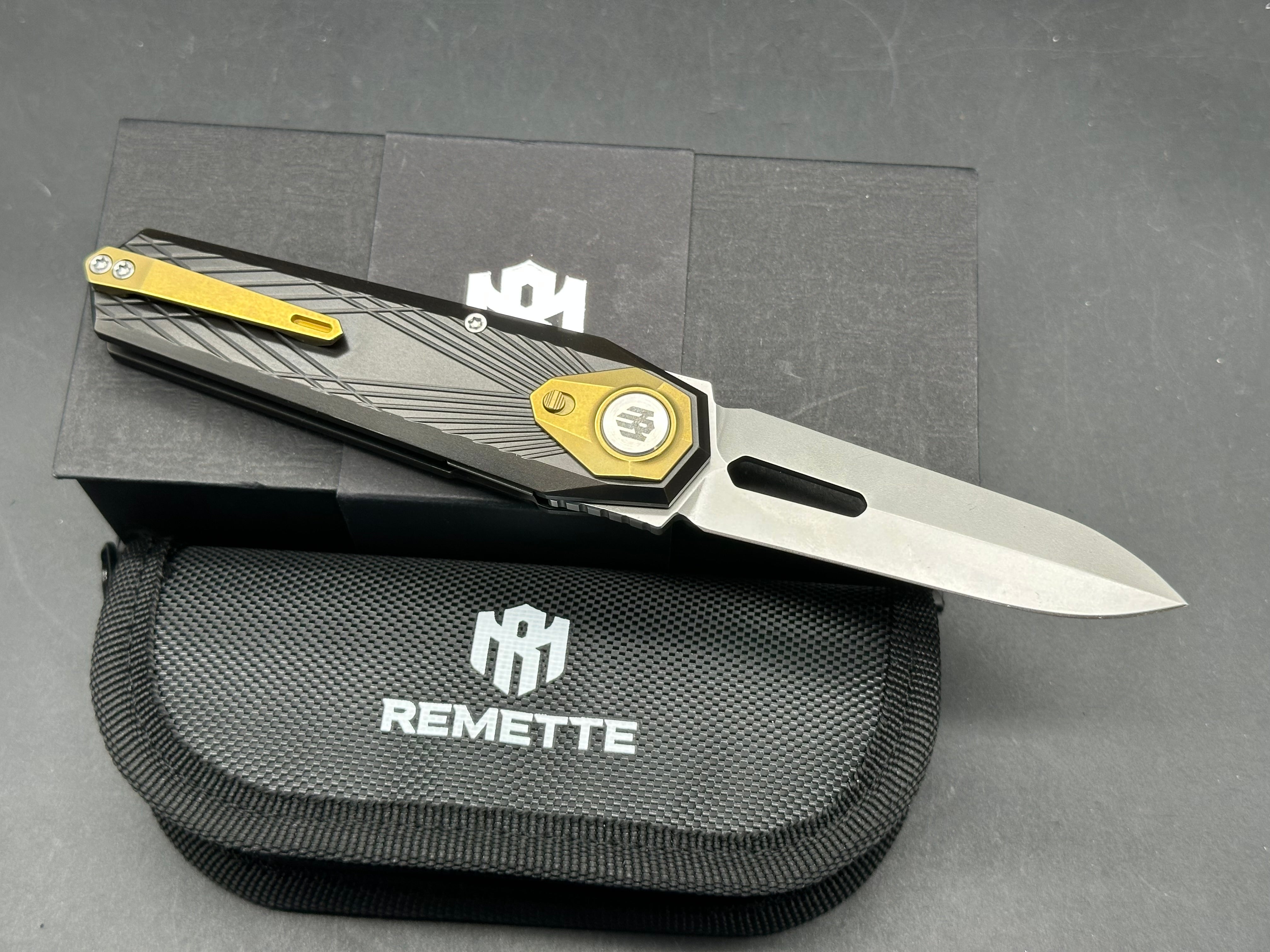 REMETTE RT-Infinite Power Knife M390 Blade Titanium Handle Folding Pocket EDC Tactical Knife