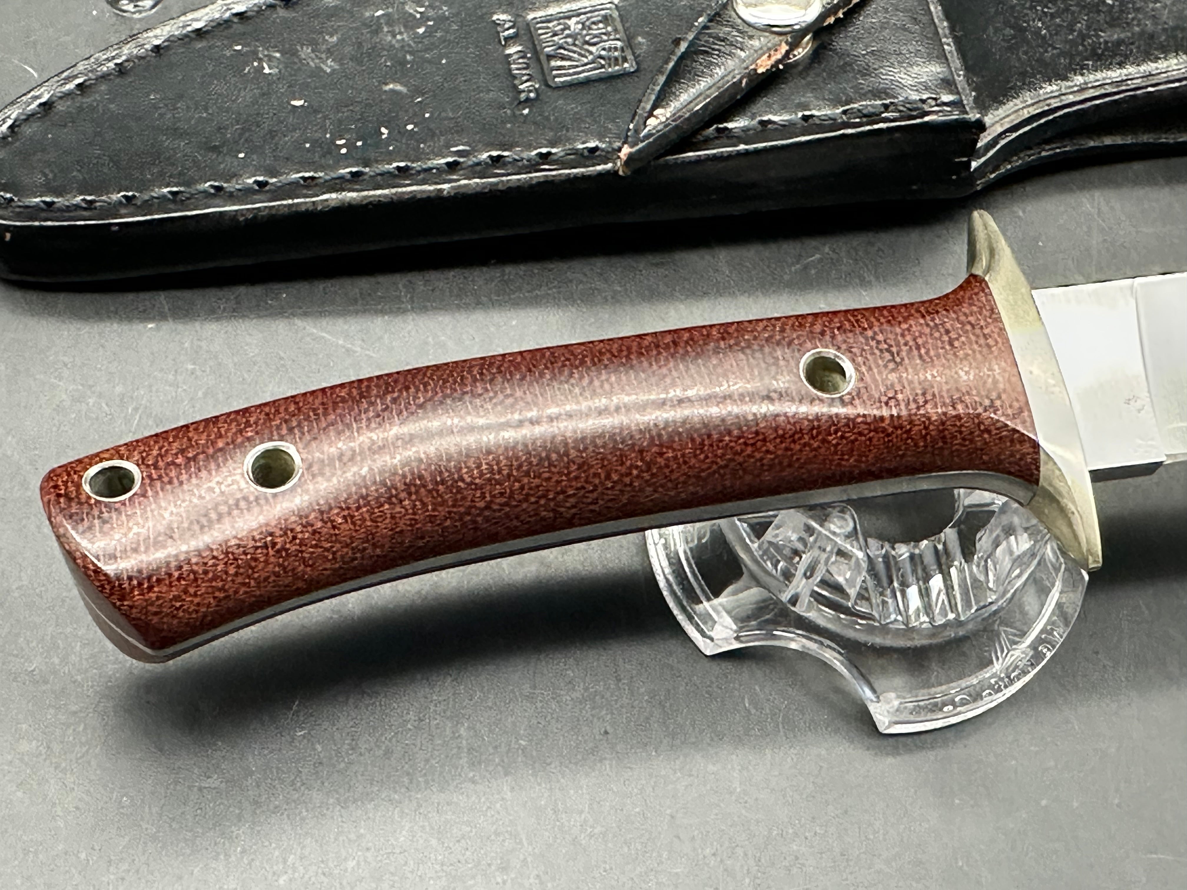 Al Mar Shiva - Early Seki Japan made variant with Al Mar chop but no “Japan” stamp. Nickel steel  guard and brown Micarta scales