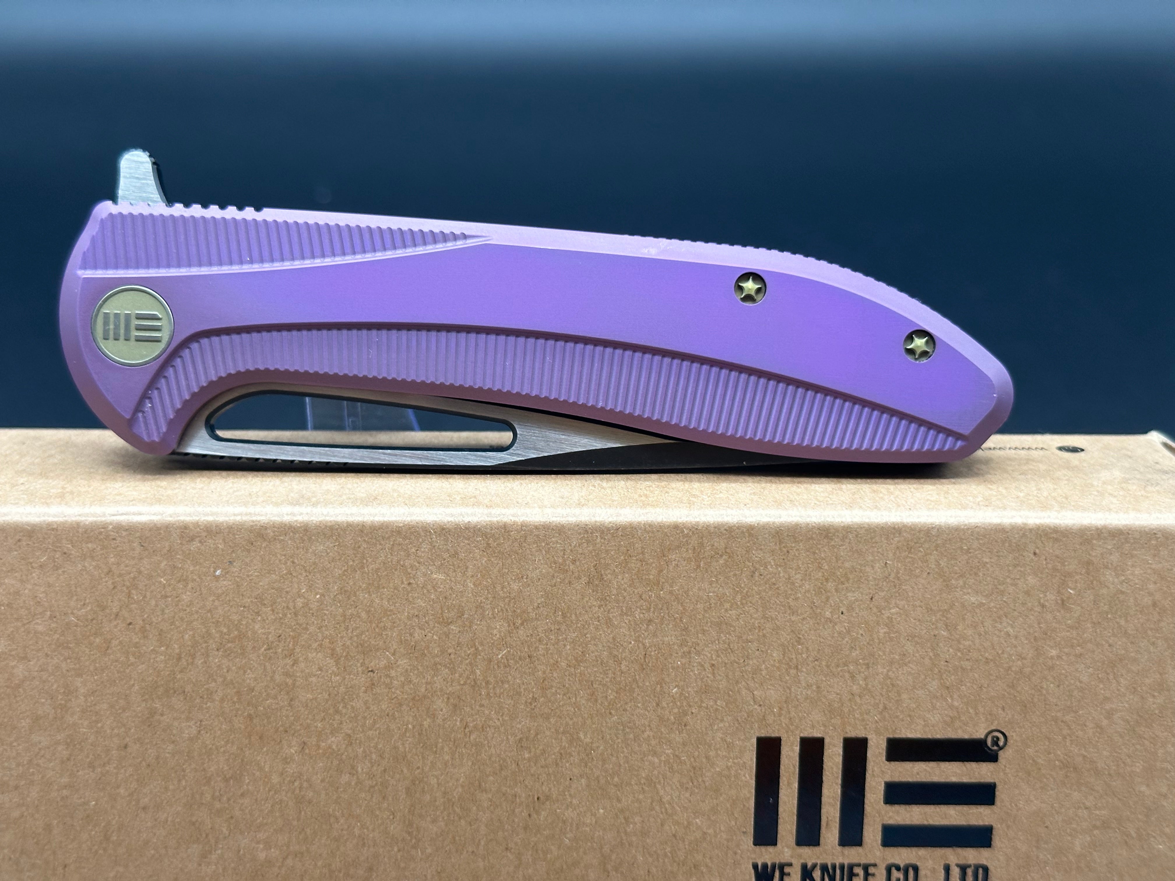 We Knife Co. Cirrus 615A Frame Lock Knife Purple Titanium (3.7" Black/Satin)