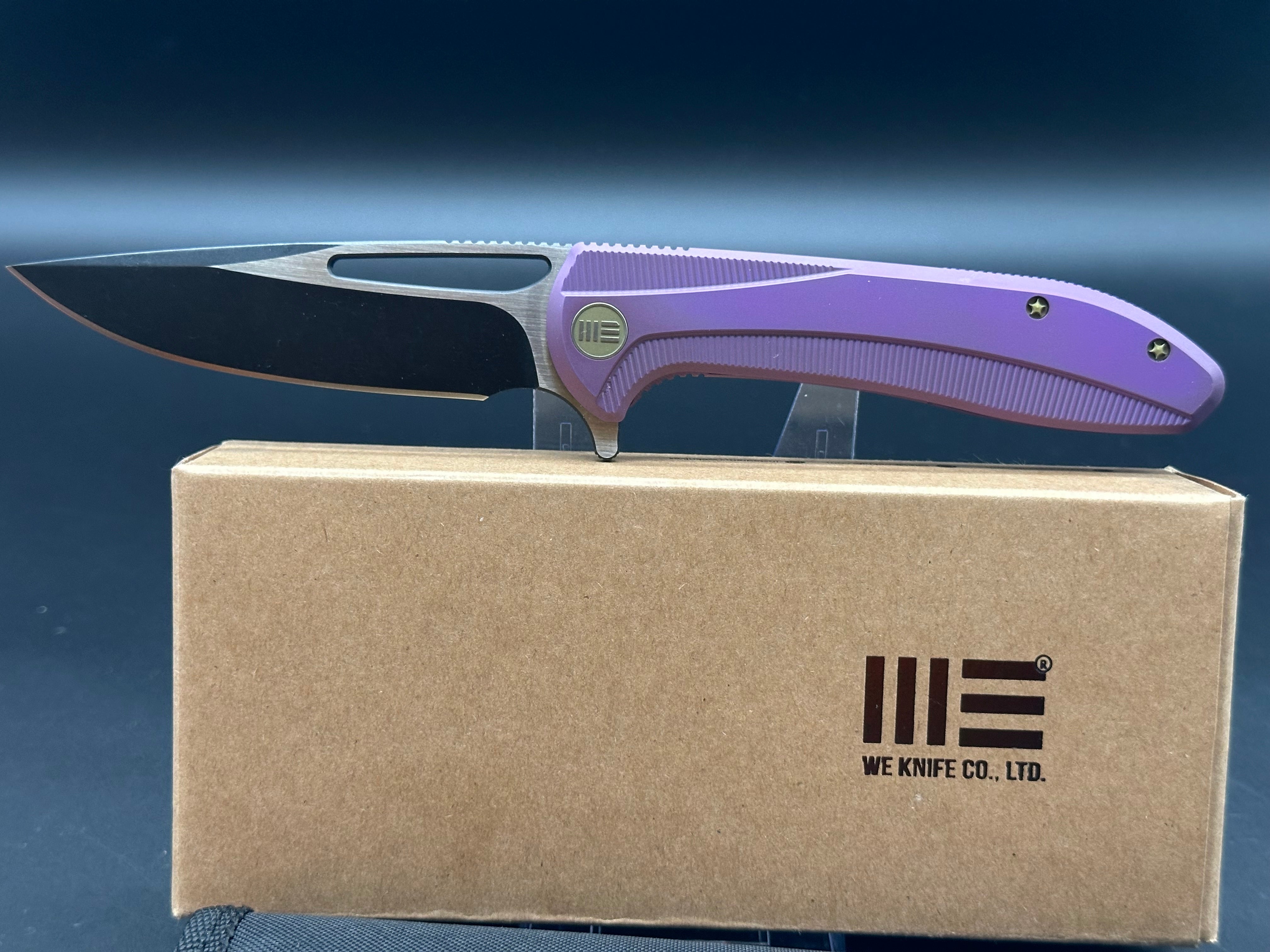 We Knife Co. Cirrus 615A Frame Lock Knife Purple Titanium (3.7" Black/Satin)