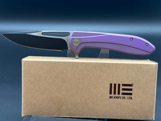 We Knife Co. Cirrus 615A Frame Lock Knife Purple Titanium (3.7" Black/Satin)