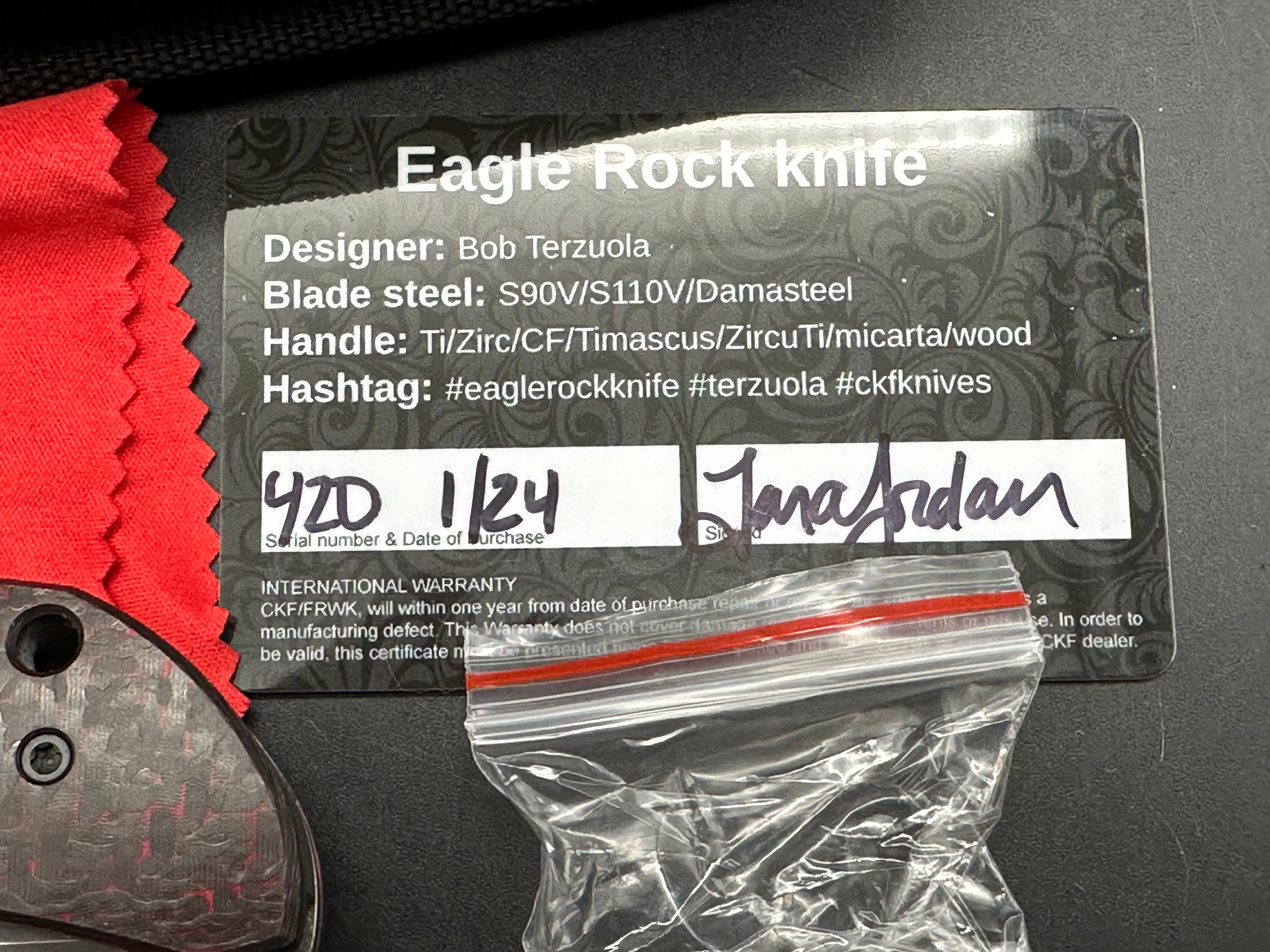 Custom Knife Factory (CKF) Terzuola Eagle Rock designed by Bob Terzuola