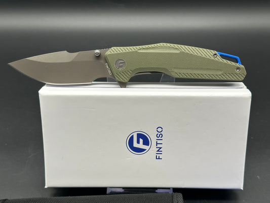 FINTISO Falcon Pocket Knife, 3.26" Premium 14C28N Blade G10 Handle with Fire Starter Function