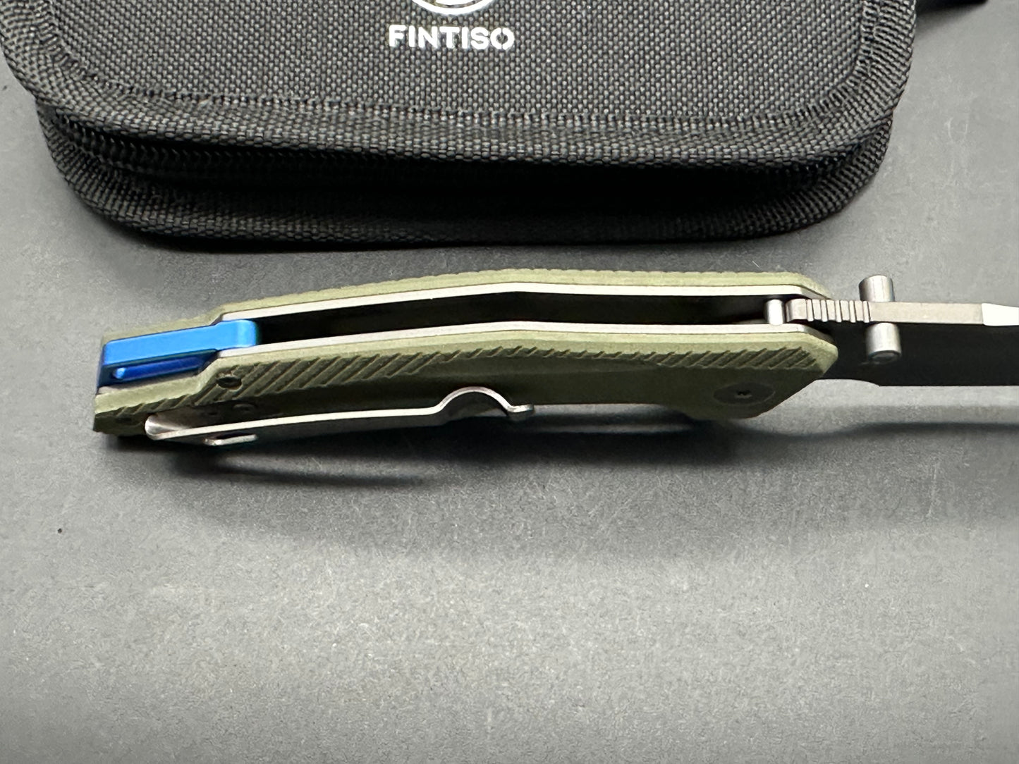 FINTISO Falcon Pocket Knife, 3.26" Premium 14C28N Blade G10 Handle with Fire Starter Function