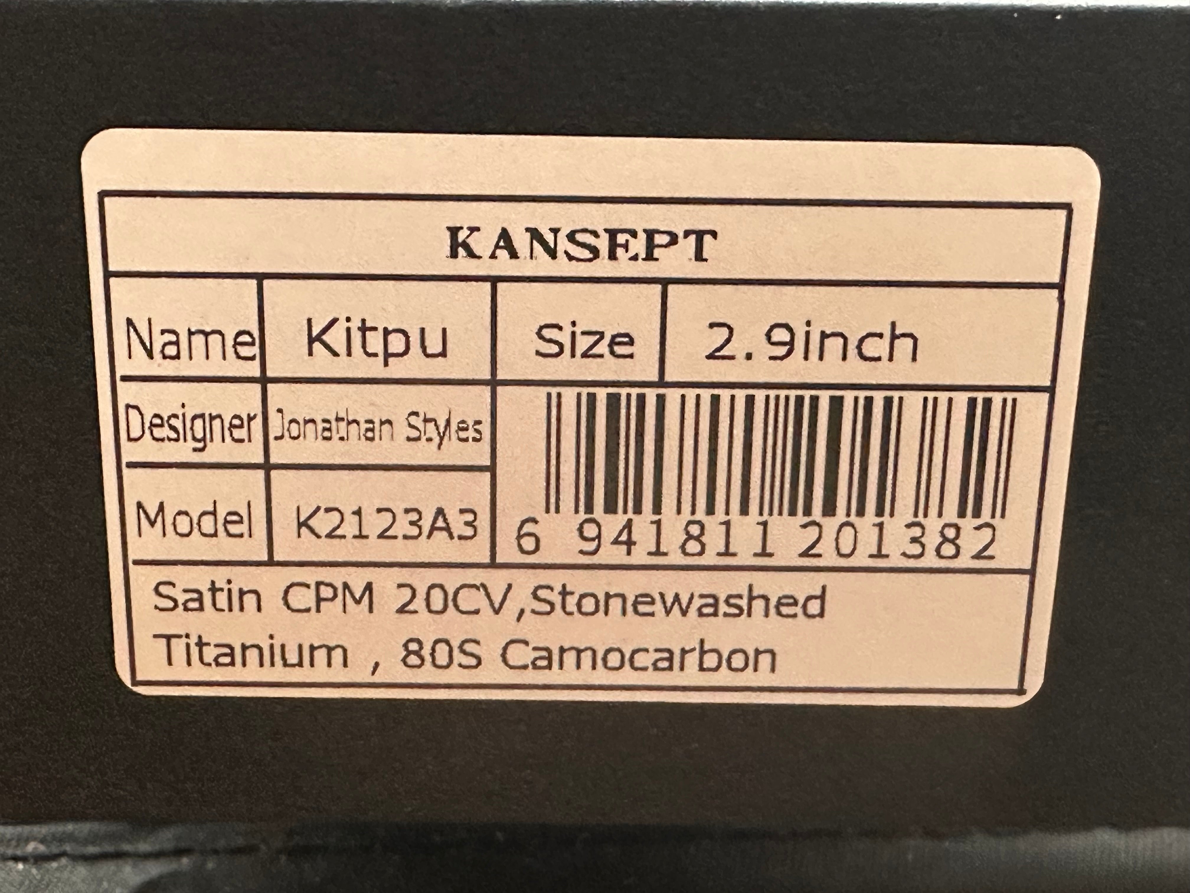 KANSEPT KITPU STONEWASH TITANIUM/80'S CAMOCARBON HANDLE 20CV