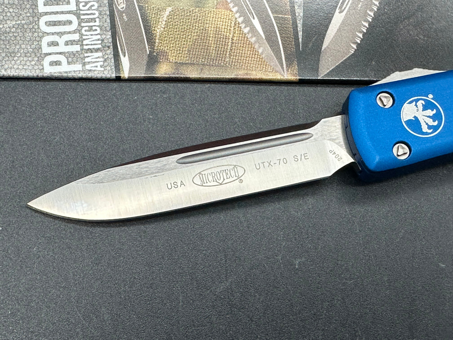 Microtech UTX-70 S/E OTF Automatic Knife Blue (2.4" Satin)