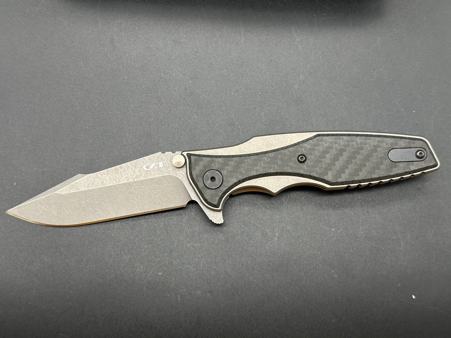 Zero Tolerance Hinderer 0393GLCF Frame Lock Knife Glow CF (3.5" Working) ZT