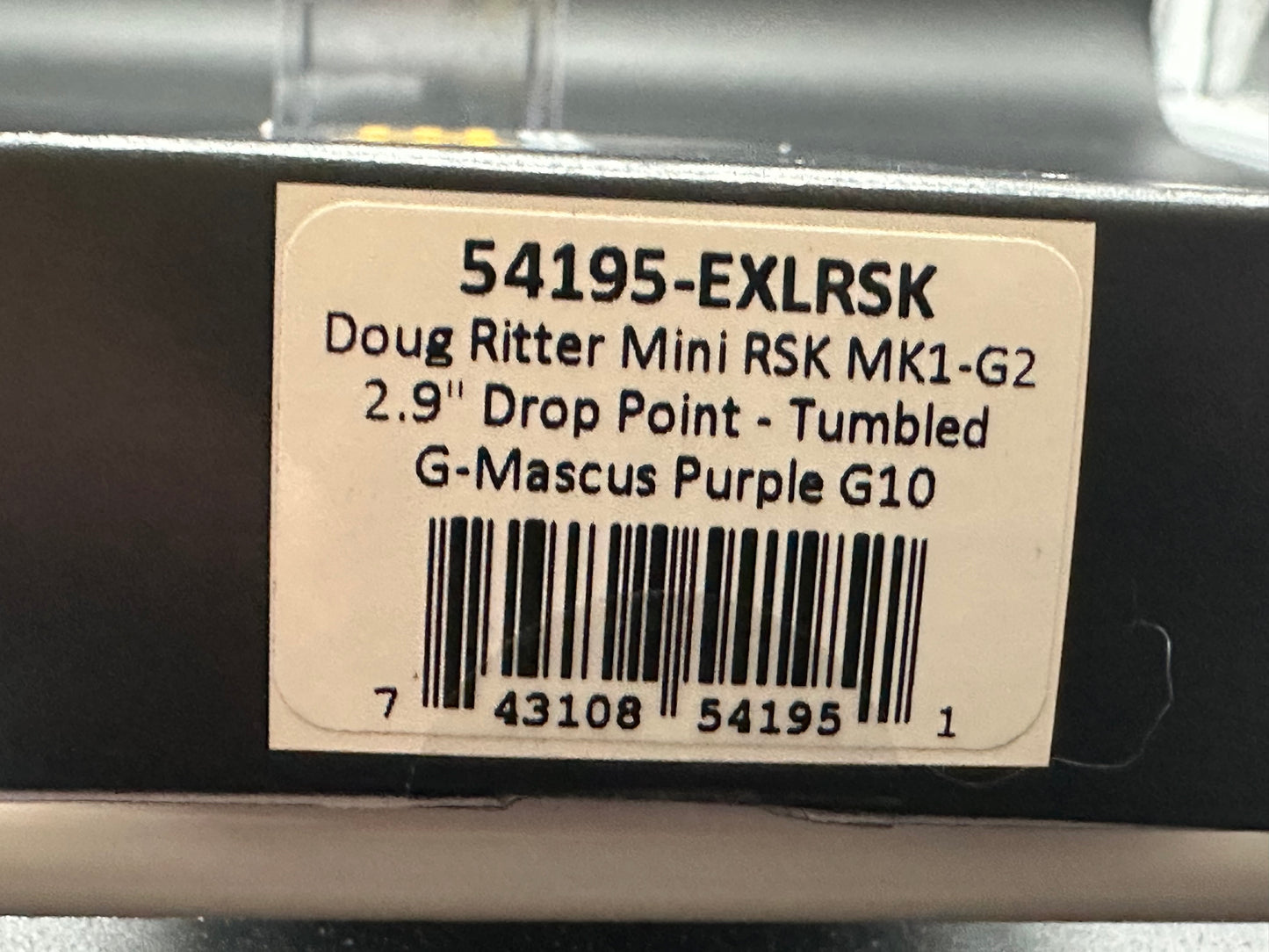 Hogue Doug Ritter Mini-RSK® MK1-G2 Knifeworks Exclusive - G-Mascus® Purple G-10/Stonewashed