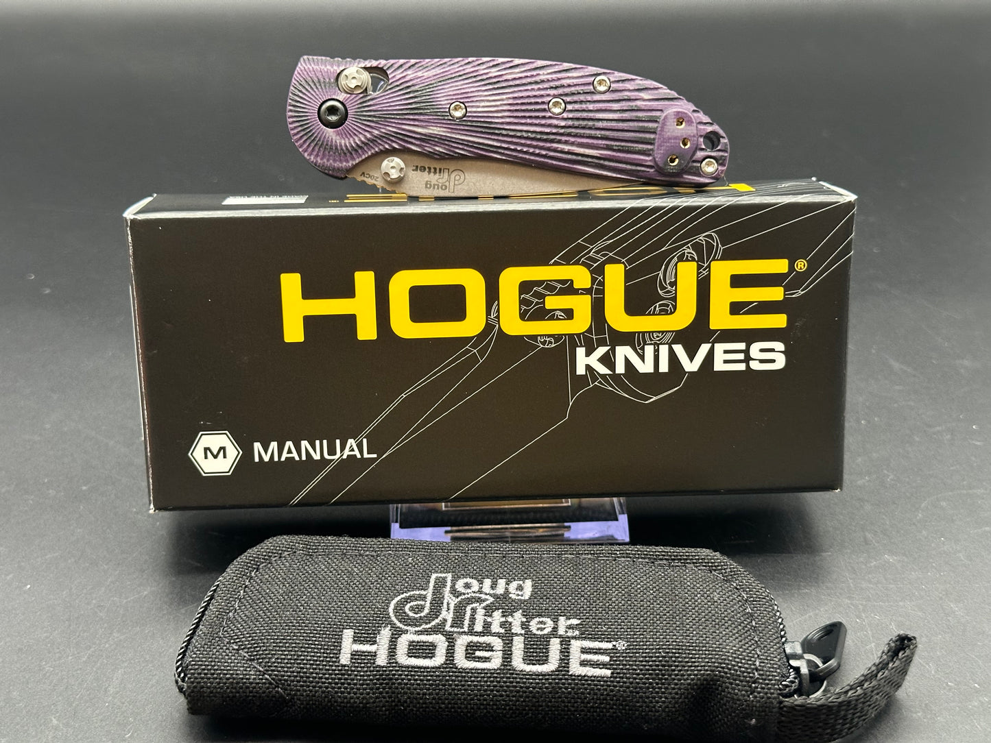 Hogue Doug Ritter Mini-RSK® MK1-G2 Knifeworks Exclusive - G-Mascus® Purple G-10/Stonewashed