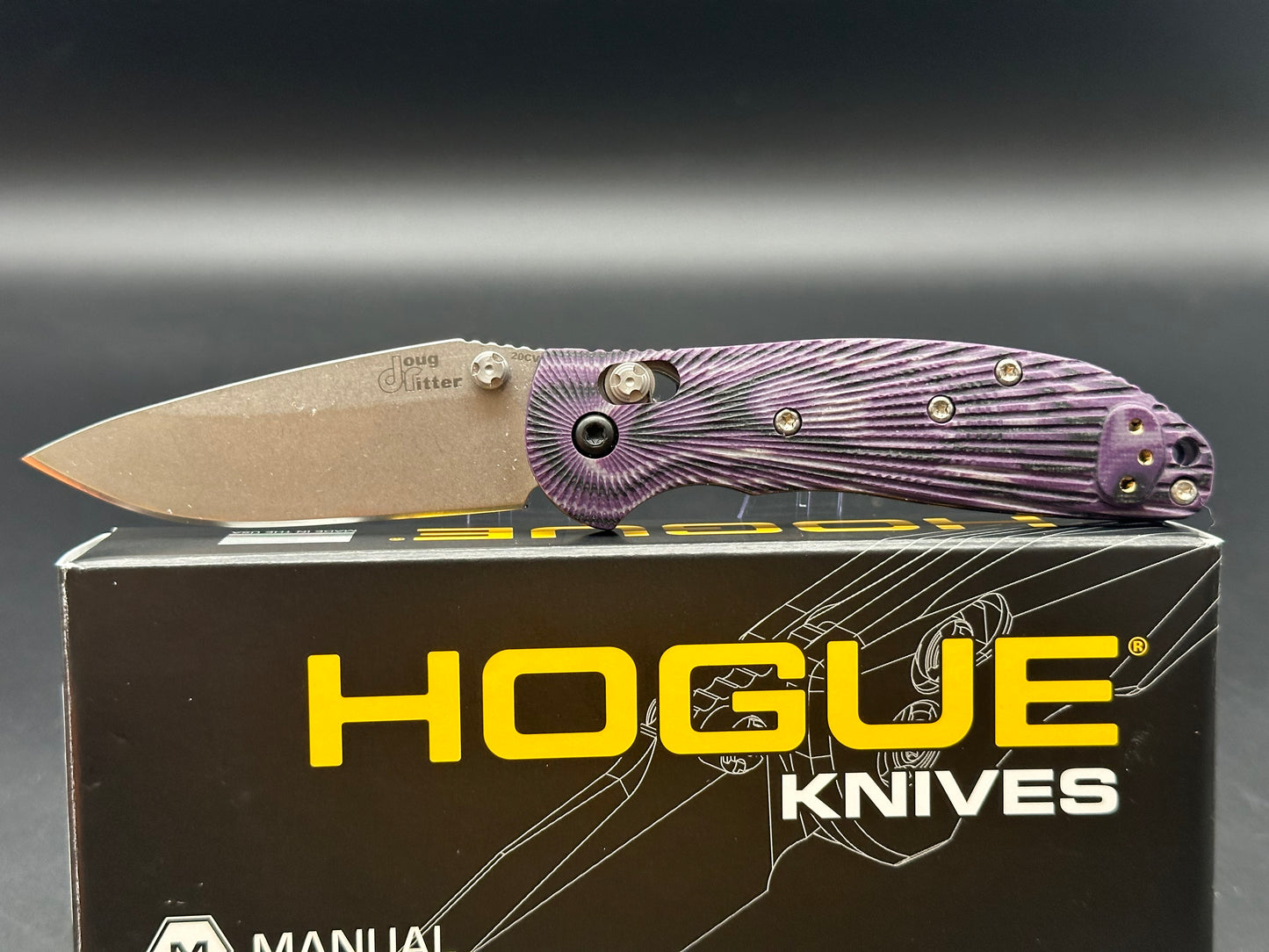 Hogue Doug Ritter Mini-RSK® MK1-G2 Knifeworks Exclusive - G-Mascus® Purple G-10/Stonewashed