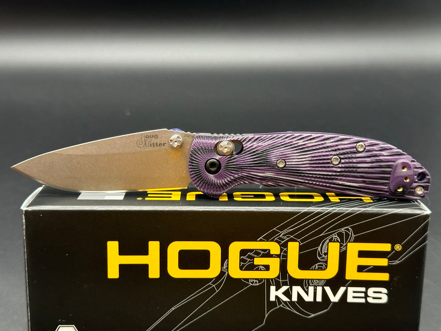 Hogue Doug Ritter Mini-RSK® MK1-G2 Knifeworks Exclusive - G-Mascus® Purple G-10/Stonewashed