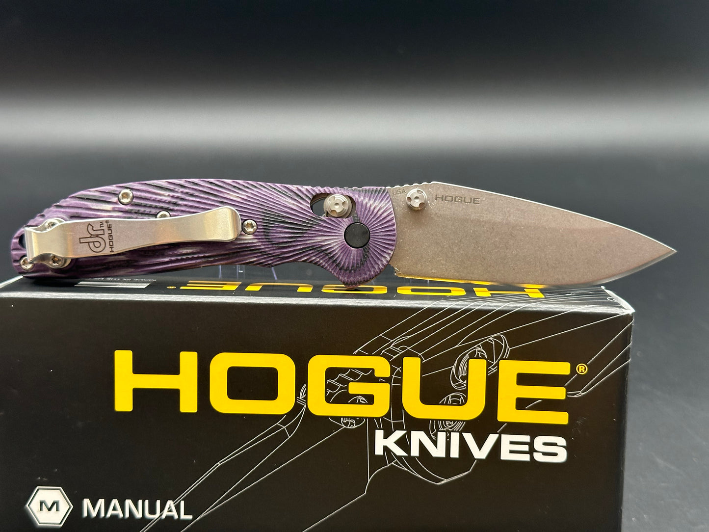 Hogue Doug Ritter Mini-RSK® MK1-G2 Knifeworks Exclusive - G-Mascus® Purple G-10/Stonewashed