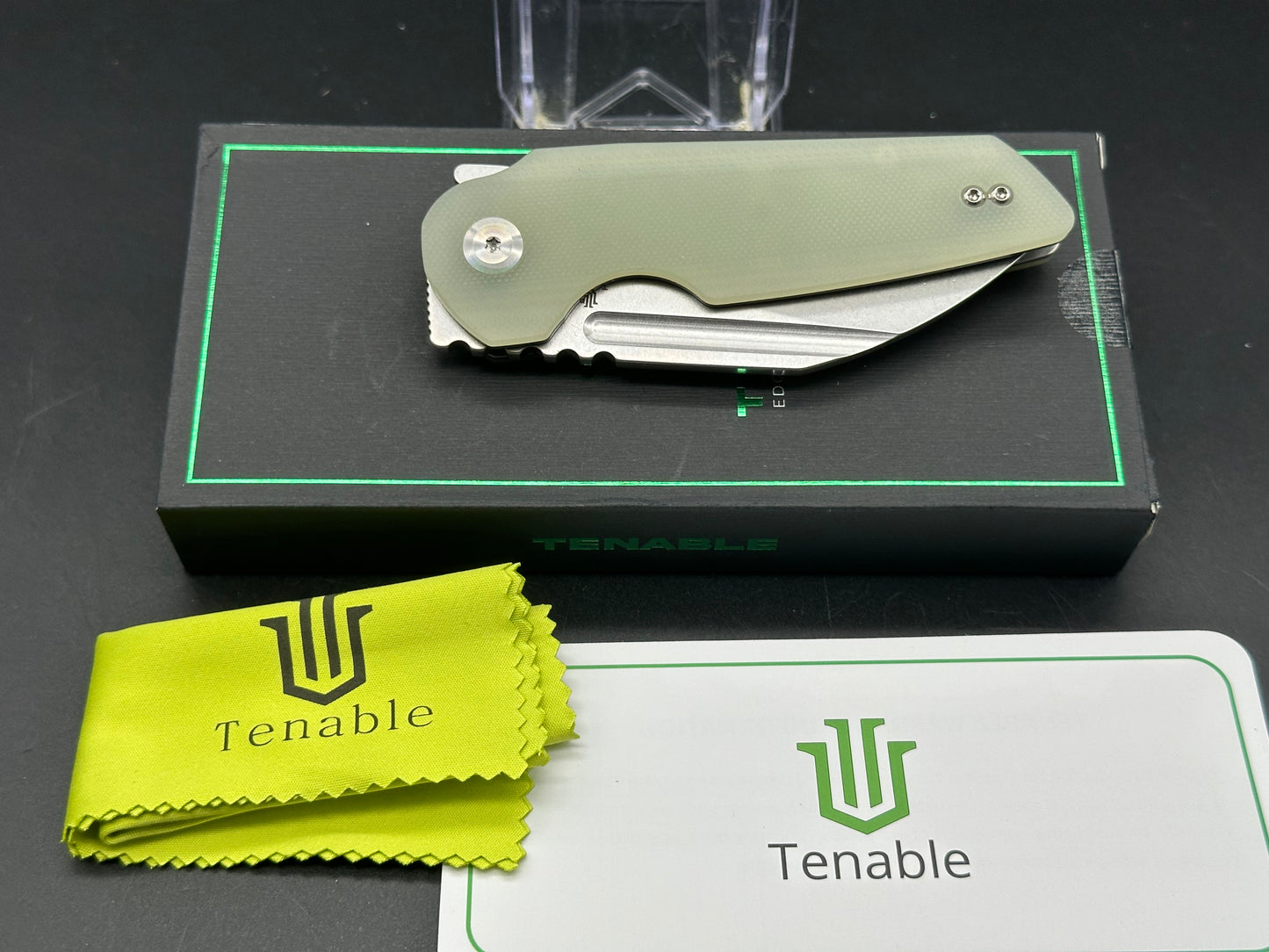 TENABLE RAFE L FOLDING KNIFE JADE G10 HANDLE 14C28N PLAIN EDGE