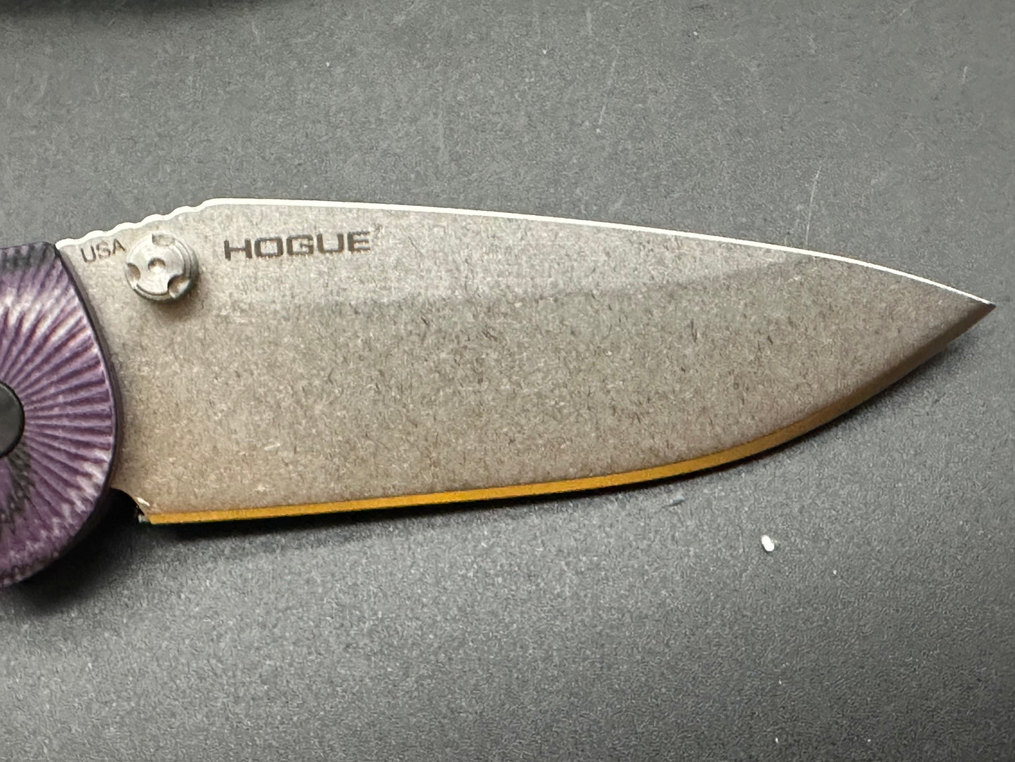 Hogue Doug Ritter Mini-RSK® MK1-G2 Knifeworks Exclusive - G-Mascus® Purple G-10/Stonewashed