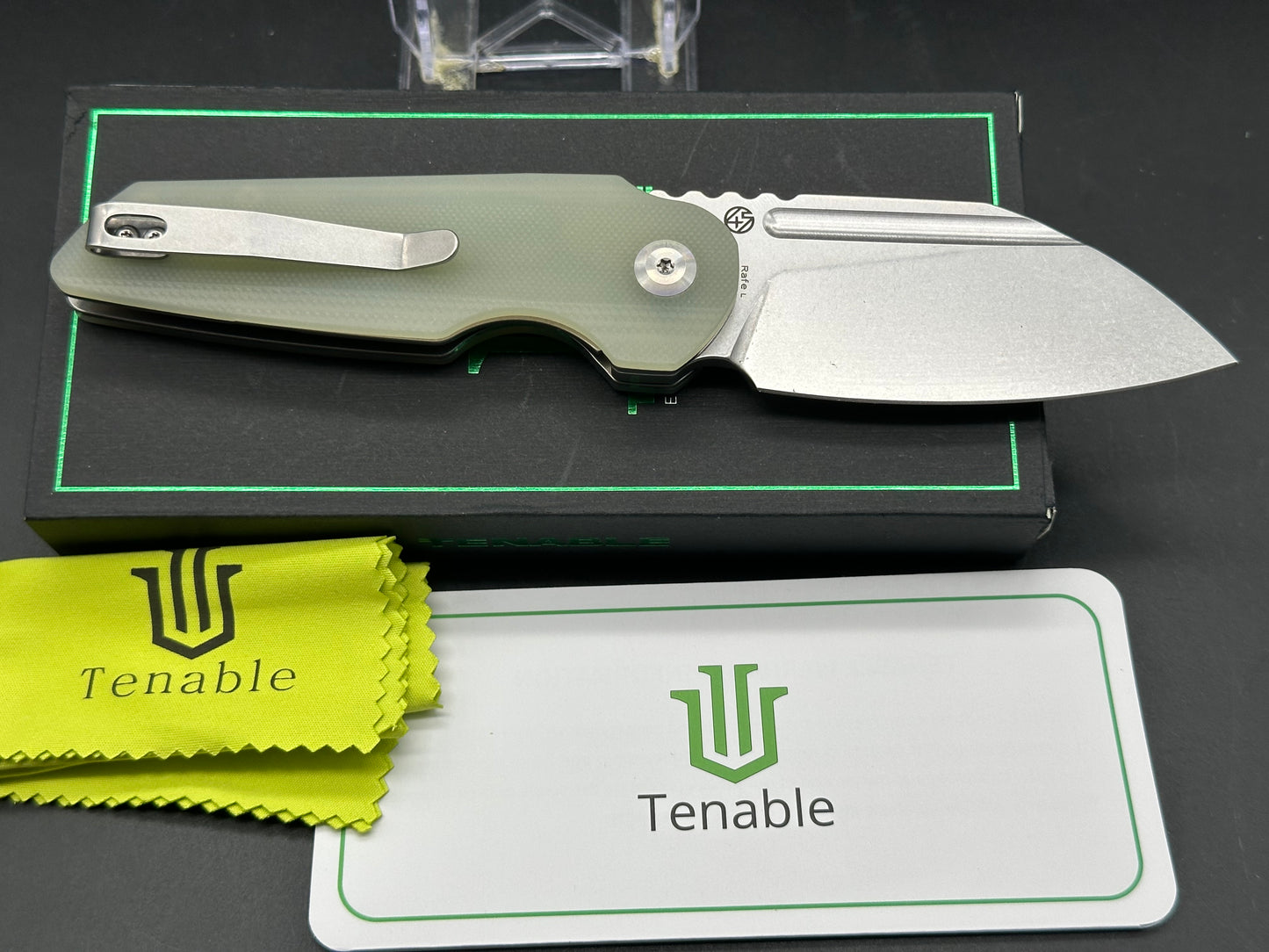 TENABLE RAFE L FOLDING KNIFE JADE G10 HANDLE 14C28N PLAIN EDGE