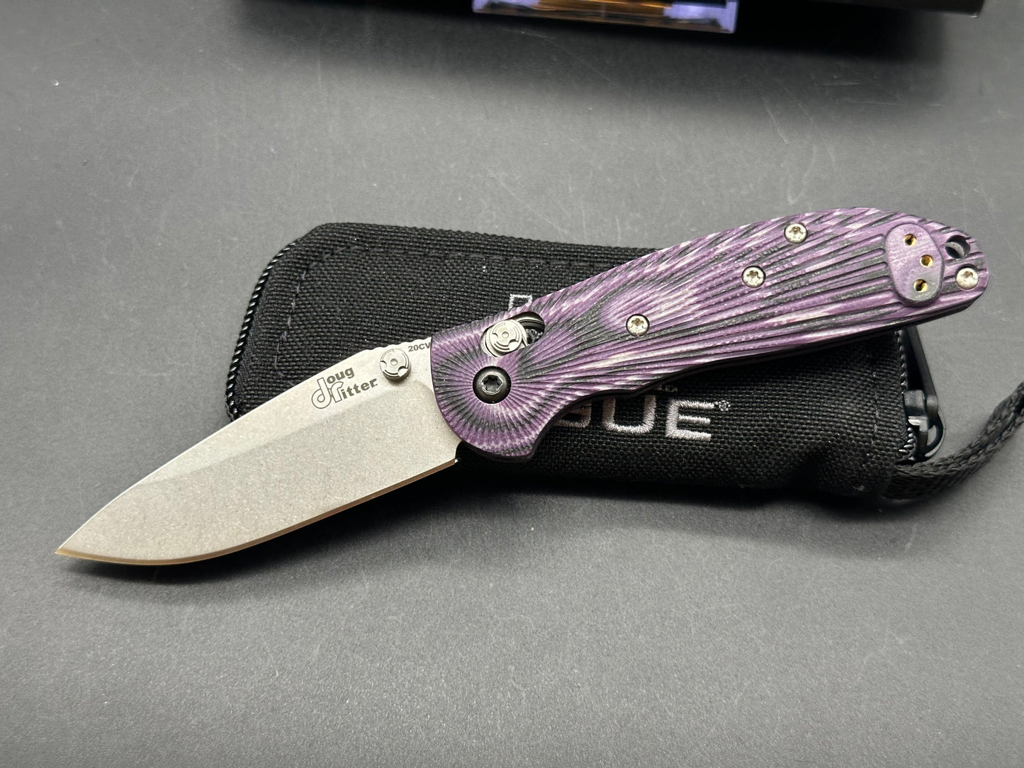 Hogue Doug Ritter Mini-RSK® MK1-G2 Knifeworks Exclusive - G-Mascus® Purple G-10/Stonewashed