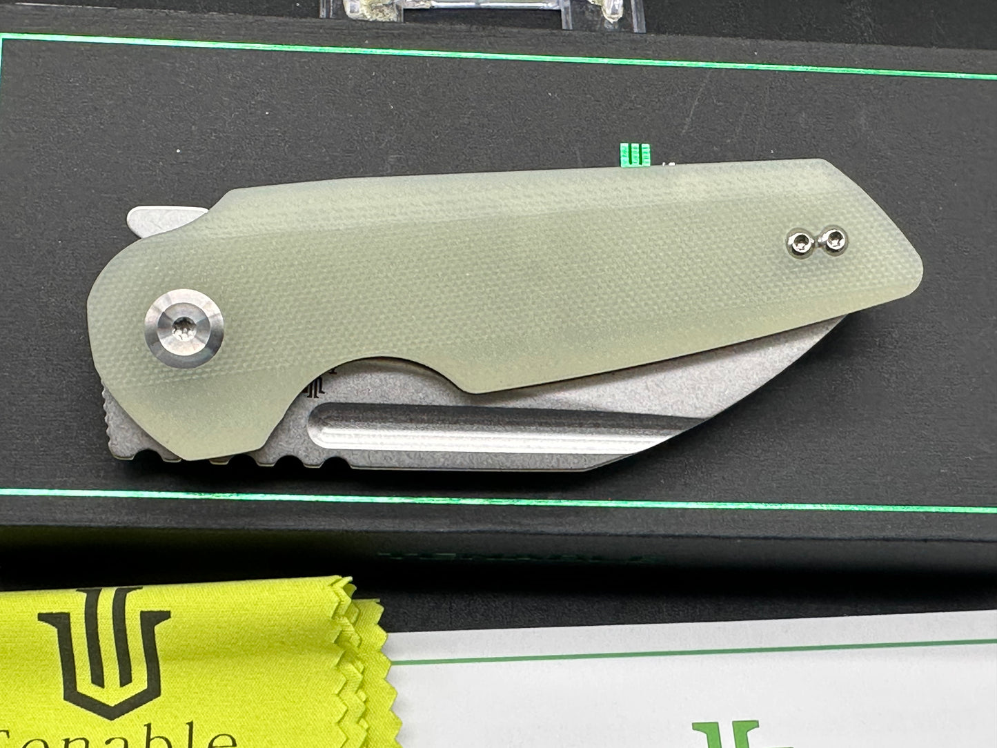 TENABLE RAFE L FOLDING KNIFE JADE G10 HANDLE 14C28N PLAIN EDGE