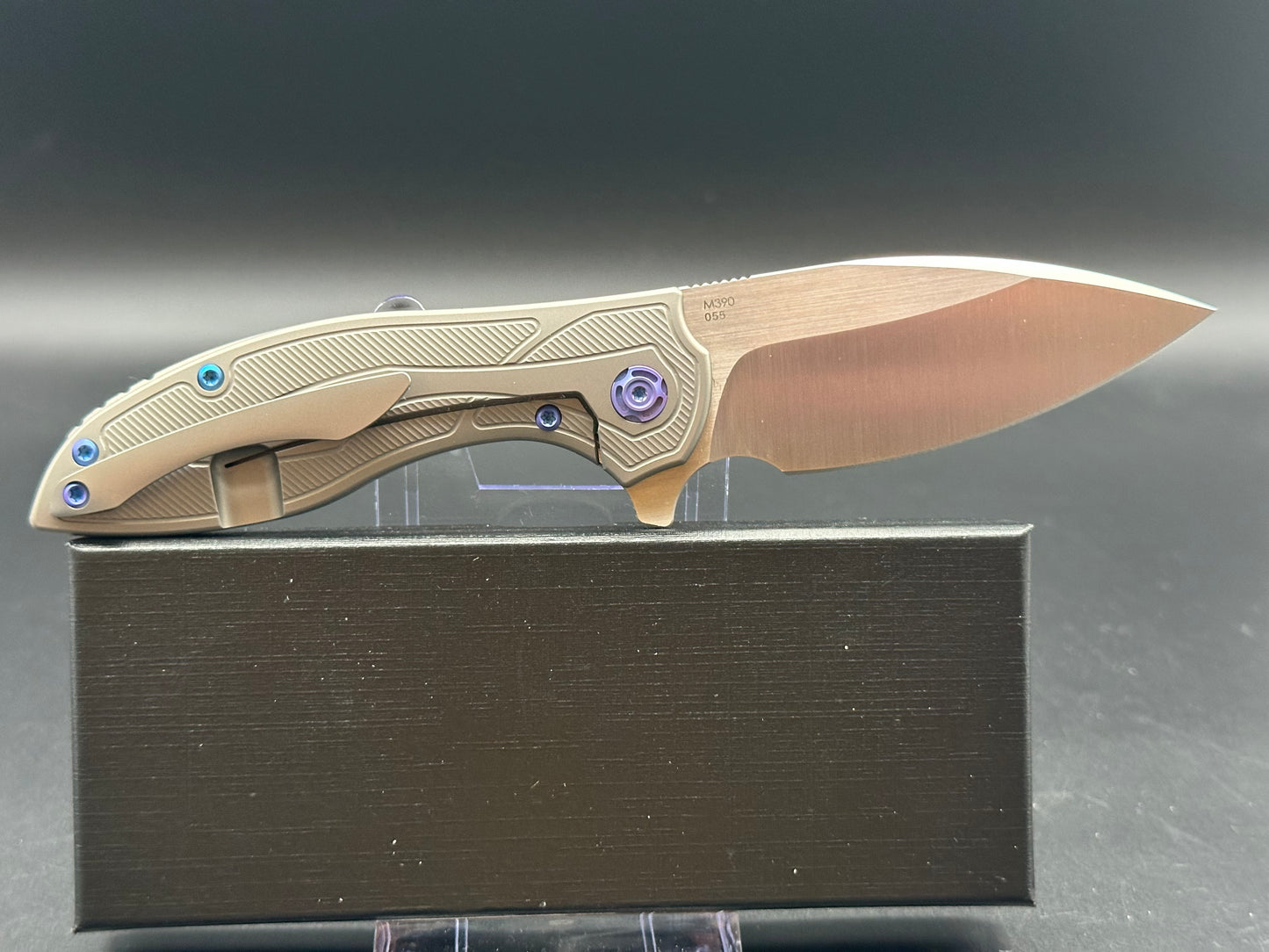 Reate Iron Frame Lock Flipper Knife brown Micarta