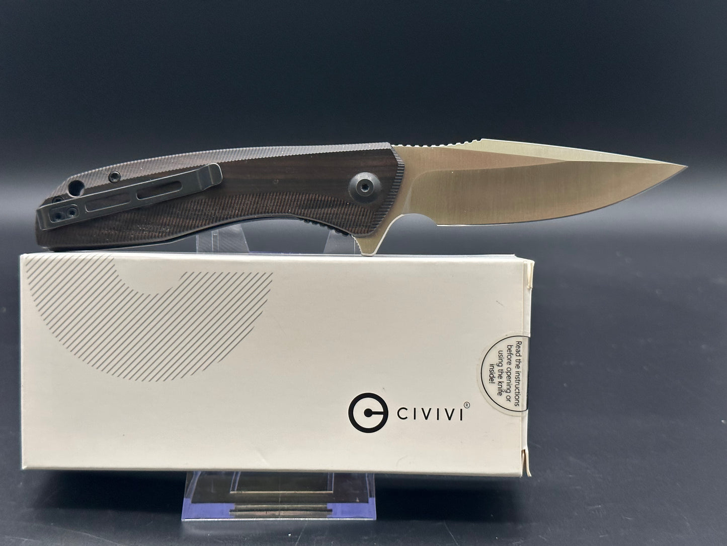 CIVIVI Baklash Flipper Liner Lock Knife Ebony Wood