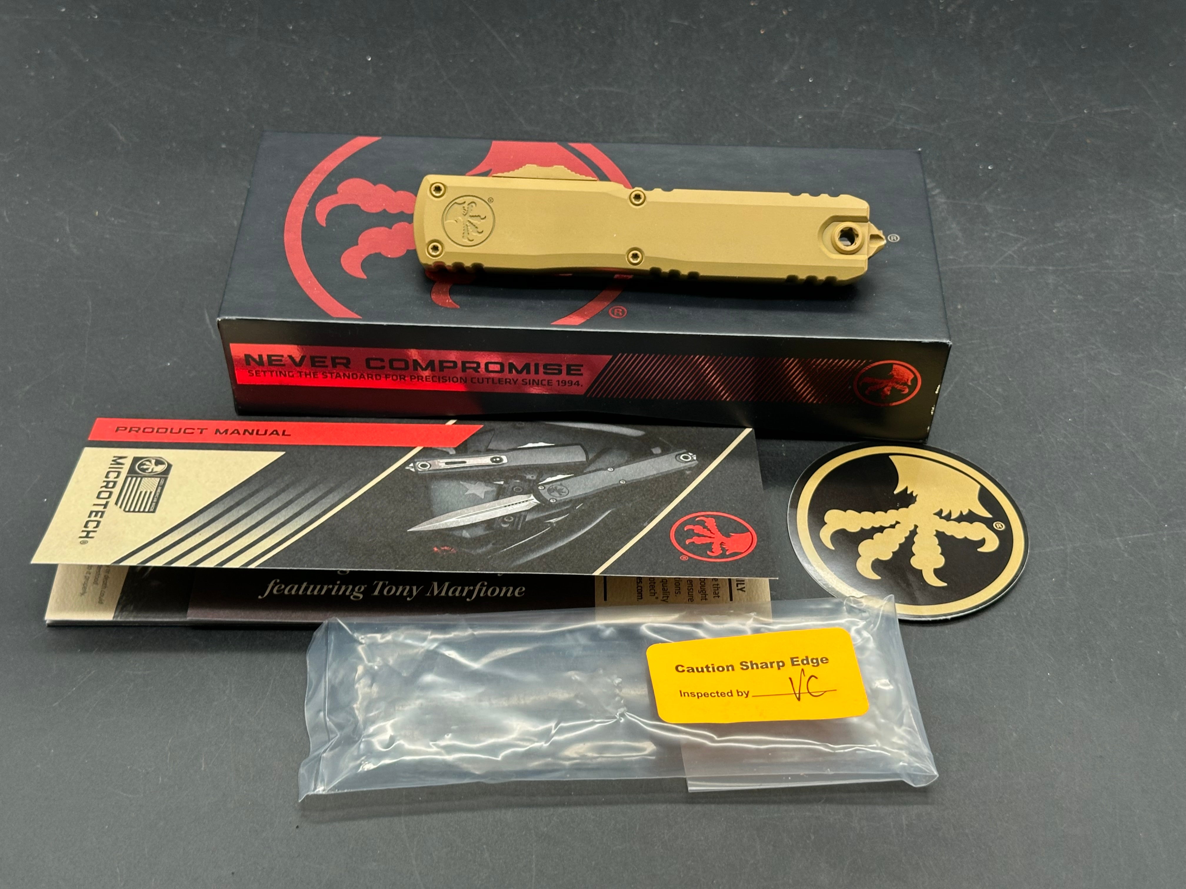 MICROTECH (Zero Blade Play) ULTRATECH ZBP OTF AUTOMATIC KNIFE CERAKOTE TAN